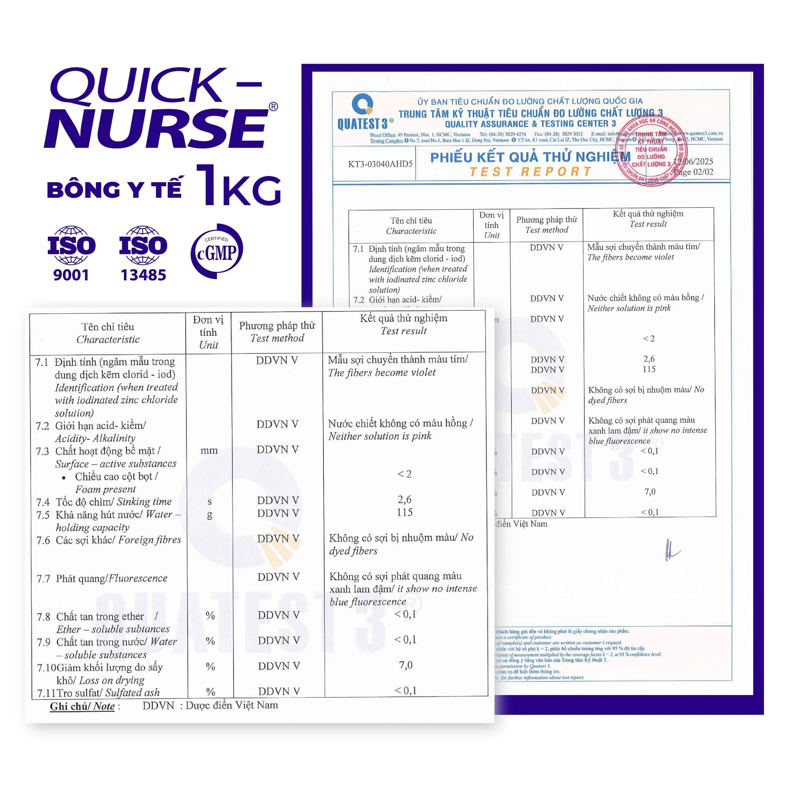 Bông gòn Quick Nurse 1kg dùng cho vết thương ngoài da, sát trùng, vệ sinh 