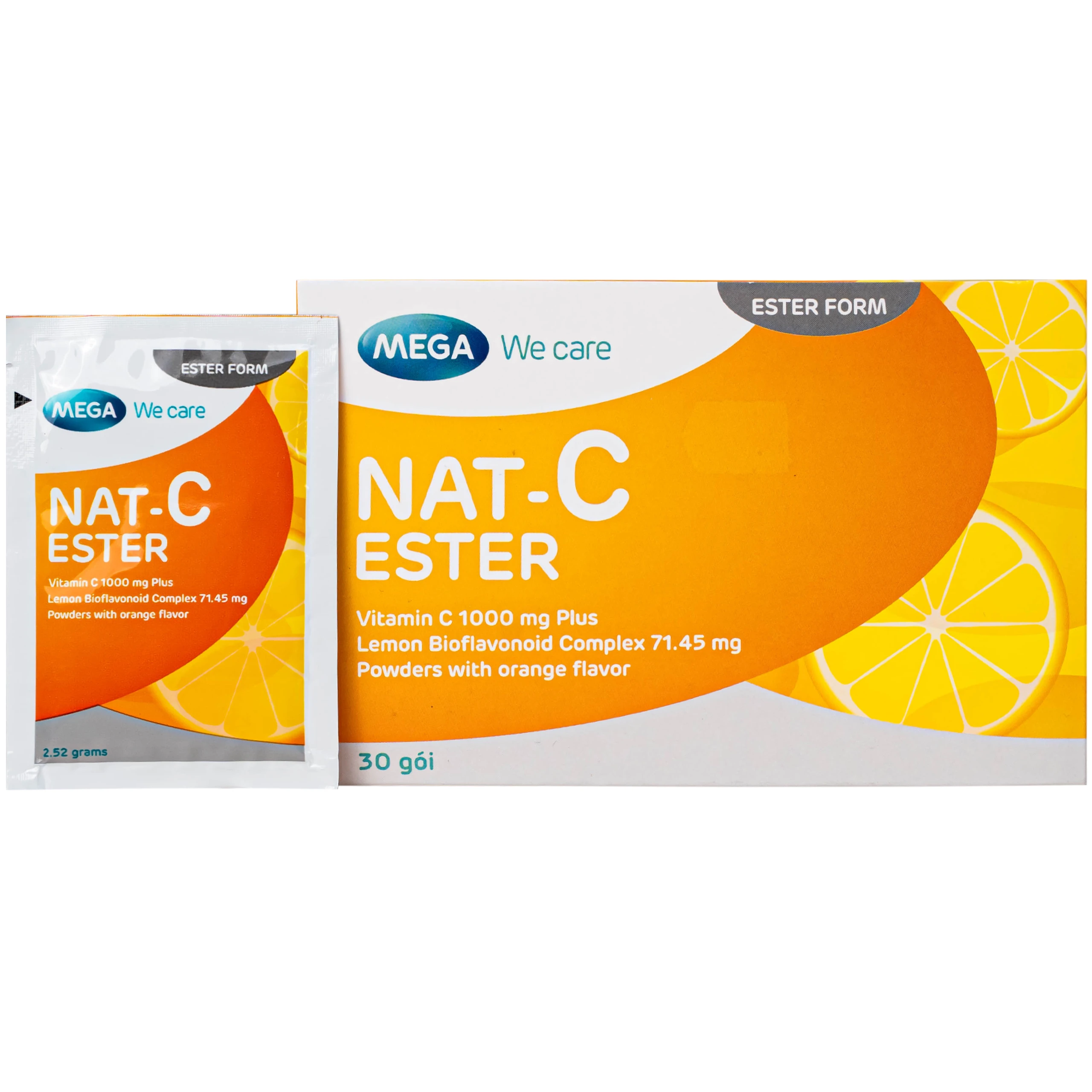 Bột hỗ trợ tăng cường sức đề kháng Nat C Ester Mega (30 gói)