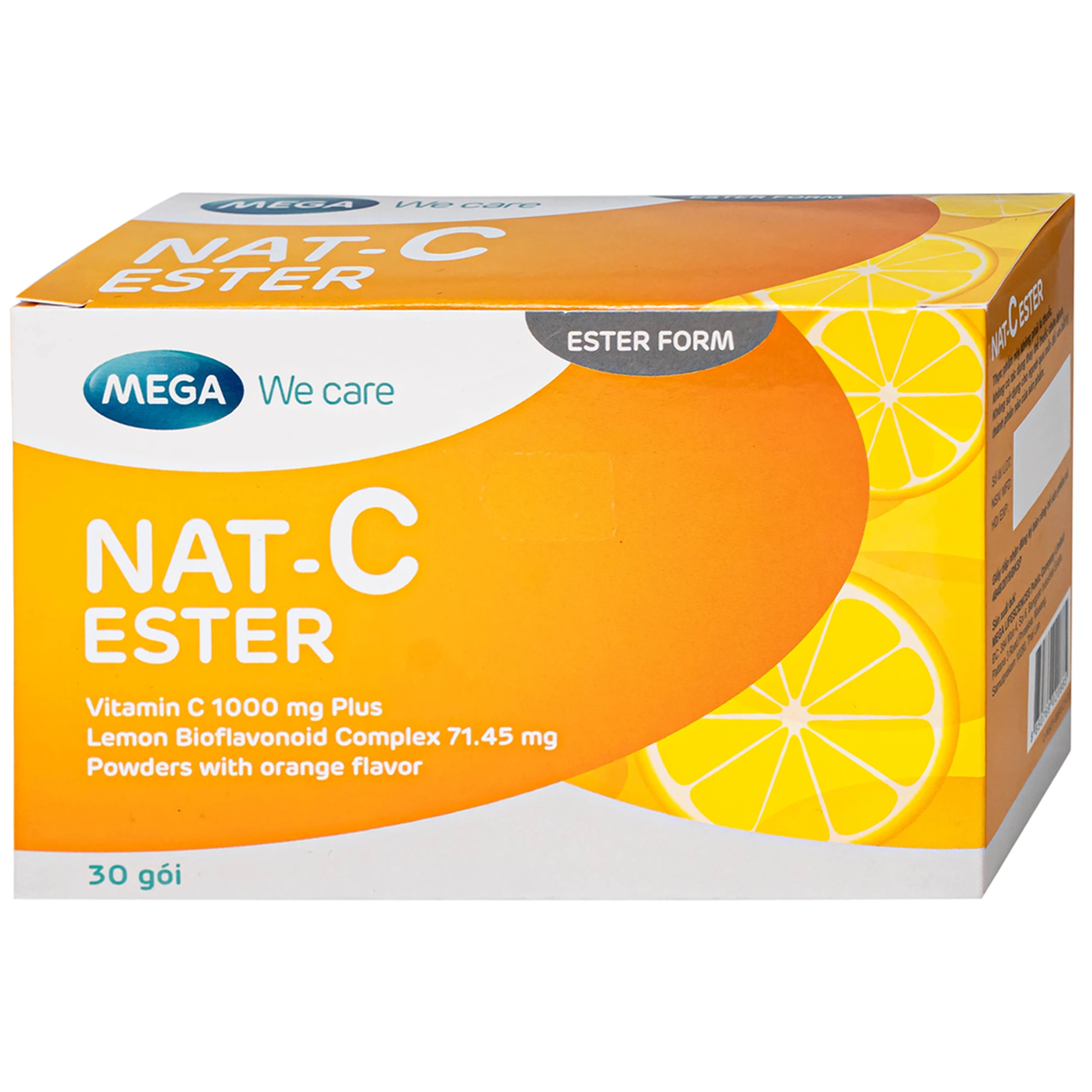 Bột hỗ trợ tăng cường sức đề kháng Nat C Ester Mega (30 gói)