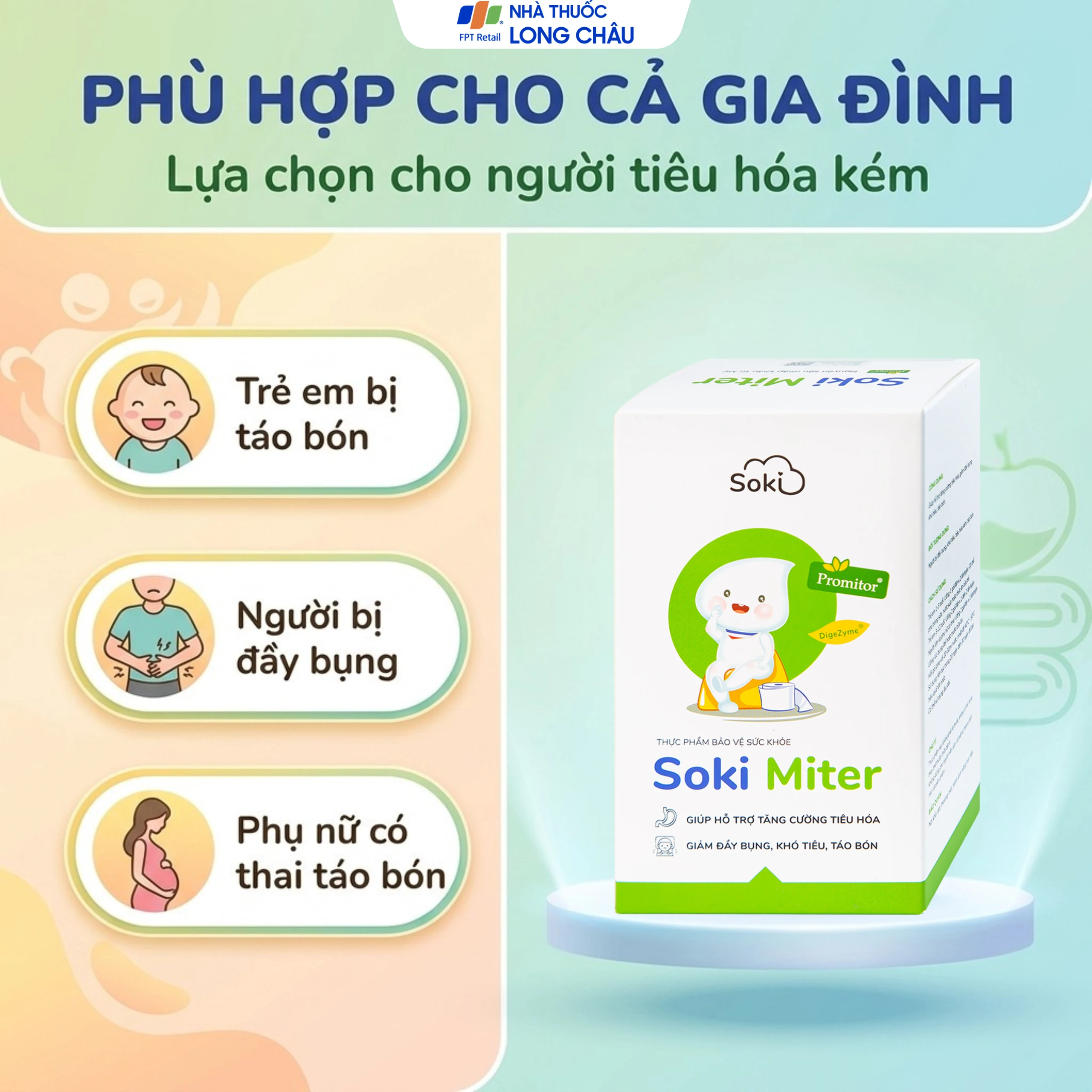 Bột hòa tan hỗ trợ tăng cường tiêu hóa, giảm đầy bụng, khó tiêu, táo bón Soki Miter (20 gói x 6g) 4
