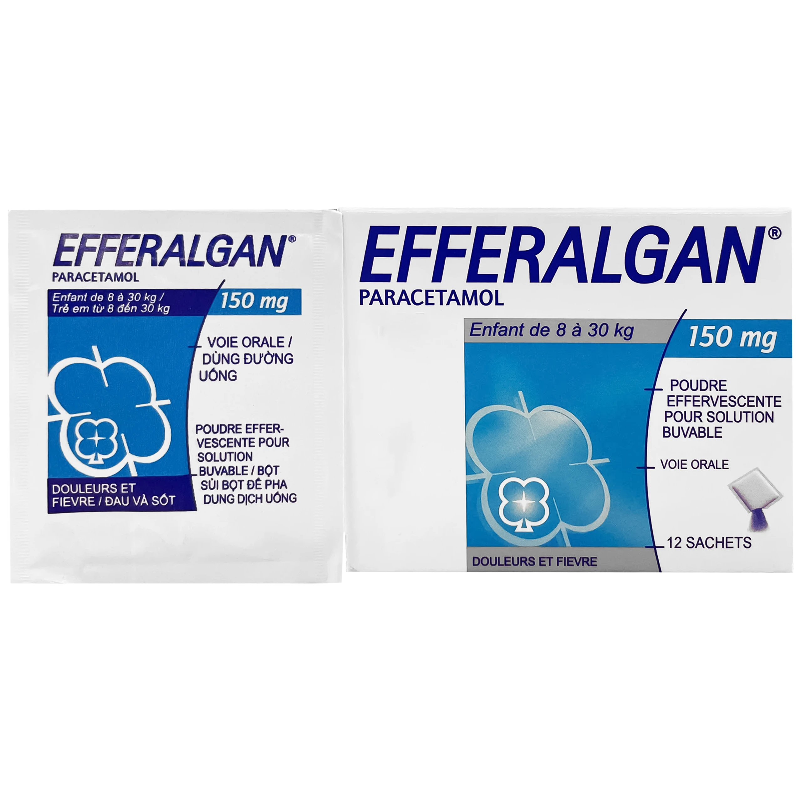 Bột sủi Efferalgan 150mg UPSA SAS giảm đau, hạ sốt (12 gói) 1