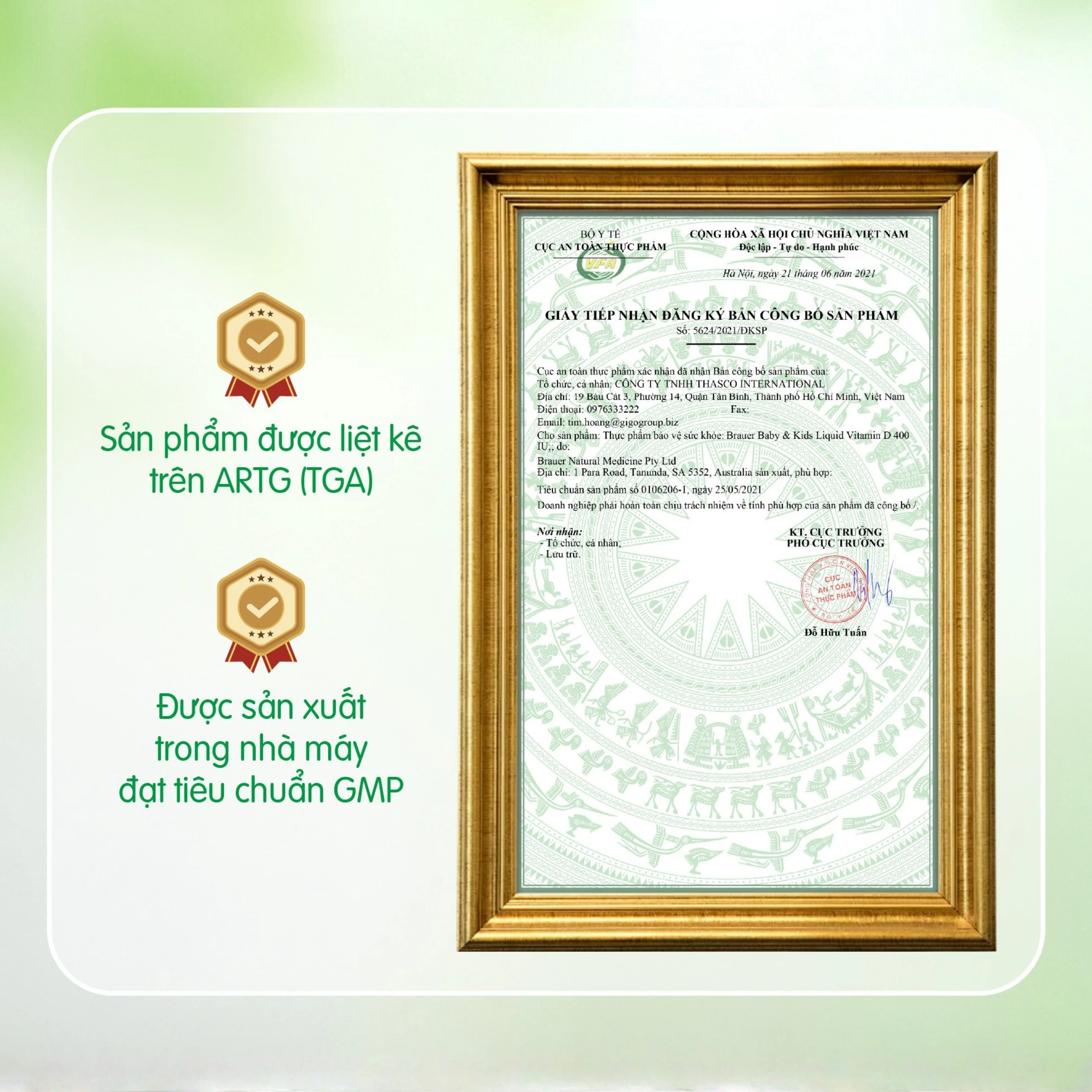 Siro bổ sung vitamin D3 tăng cường hấp thụ canxi Brauer Baby & Kids Liquid Vitamin D 400IU (10ml)