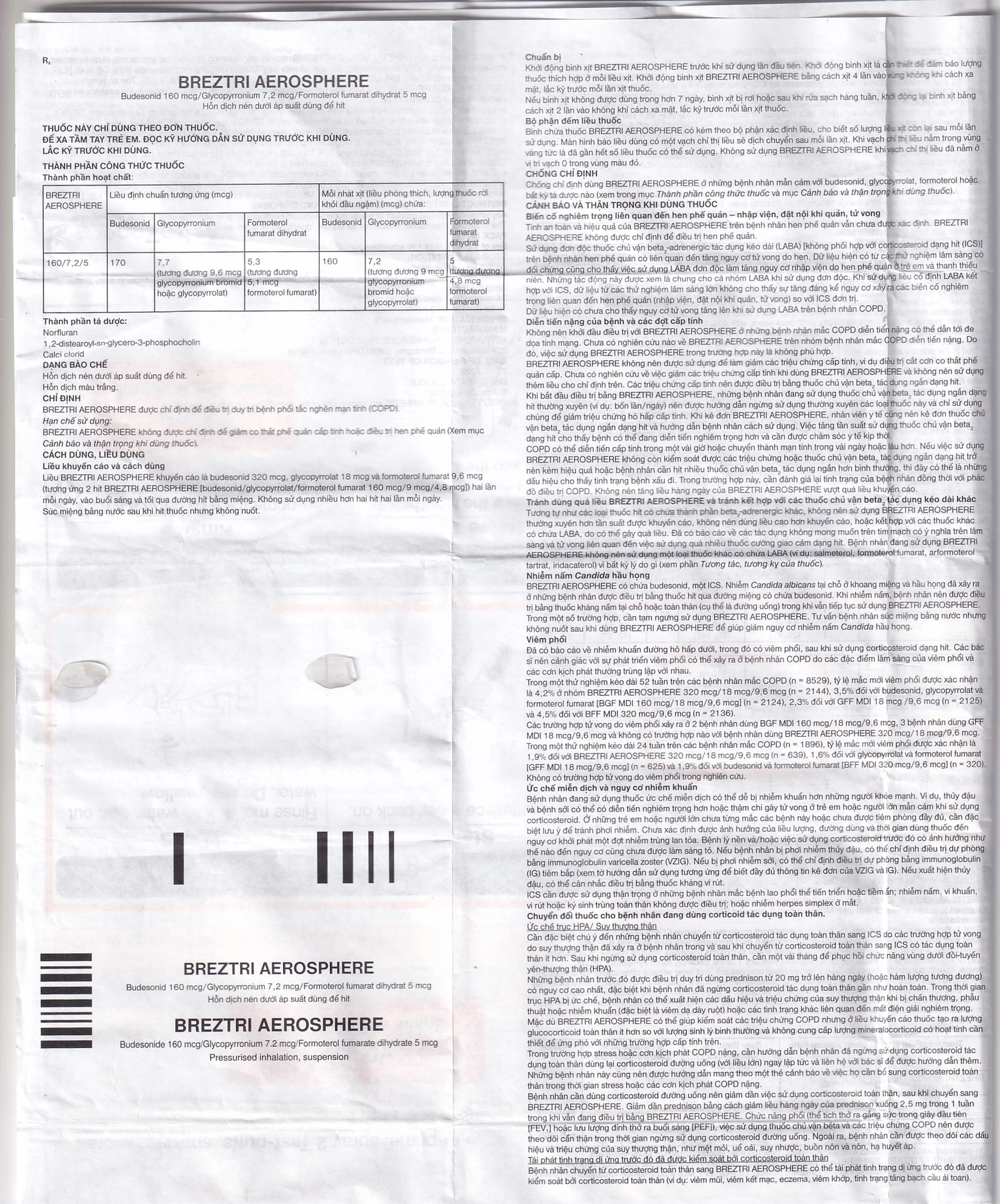 Thuốc hít Breztri 160/7.2/5mcg Astrazeneca giảm co thắt phế quản (120 liều)