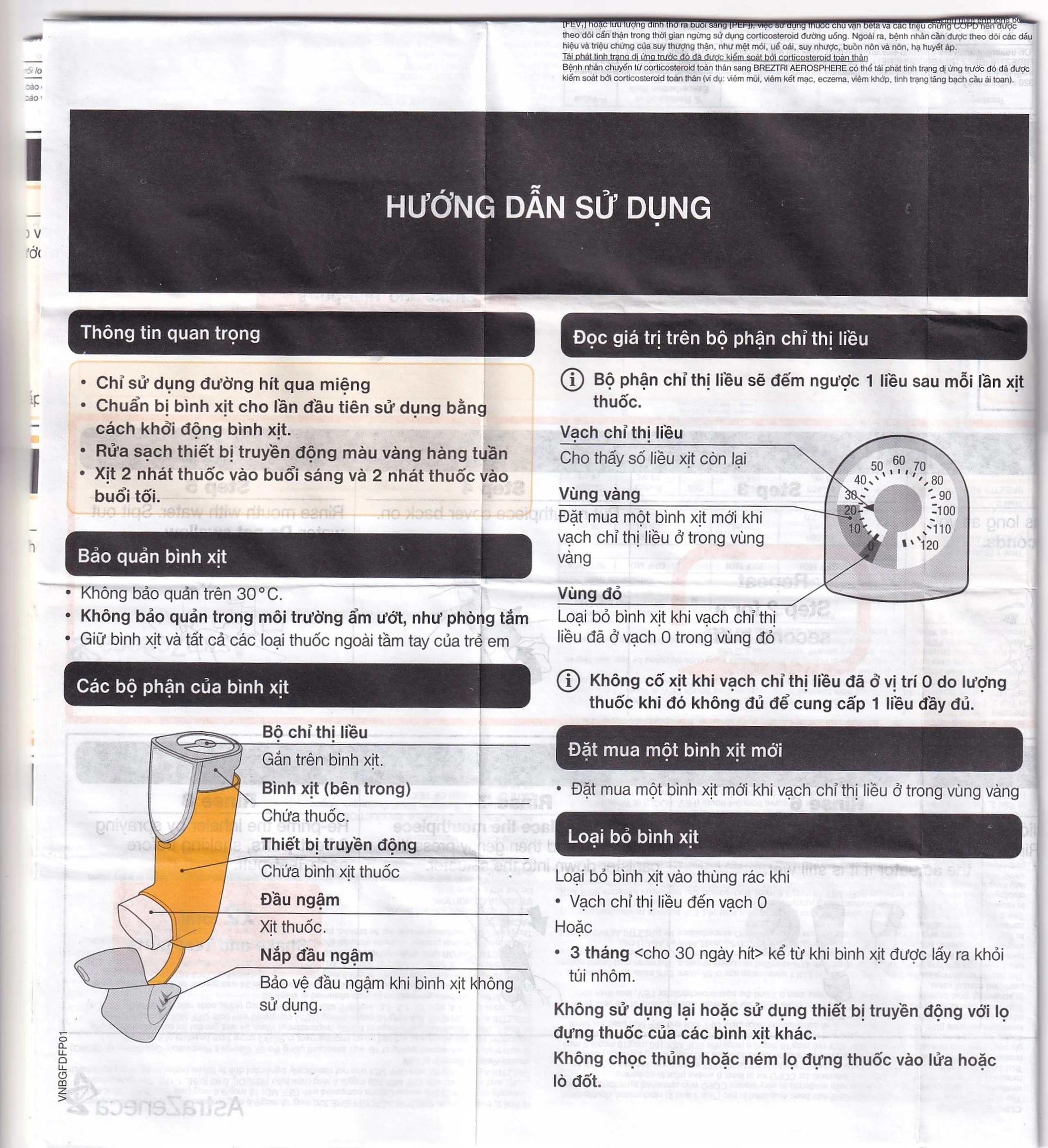 Thuốc hít Breztri 160/7.2/5mcg Astrazeneca giảm co thắt phế quản (120 liều)