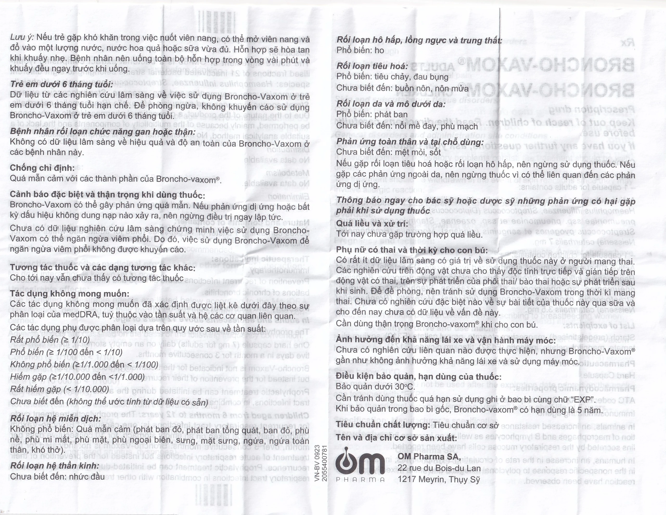 Thuốc Broncho-Vaxom điều trị nhiễm khuẩn đường hô hấp, tăng cường miễn dịch (10 viên)