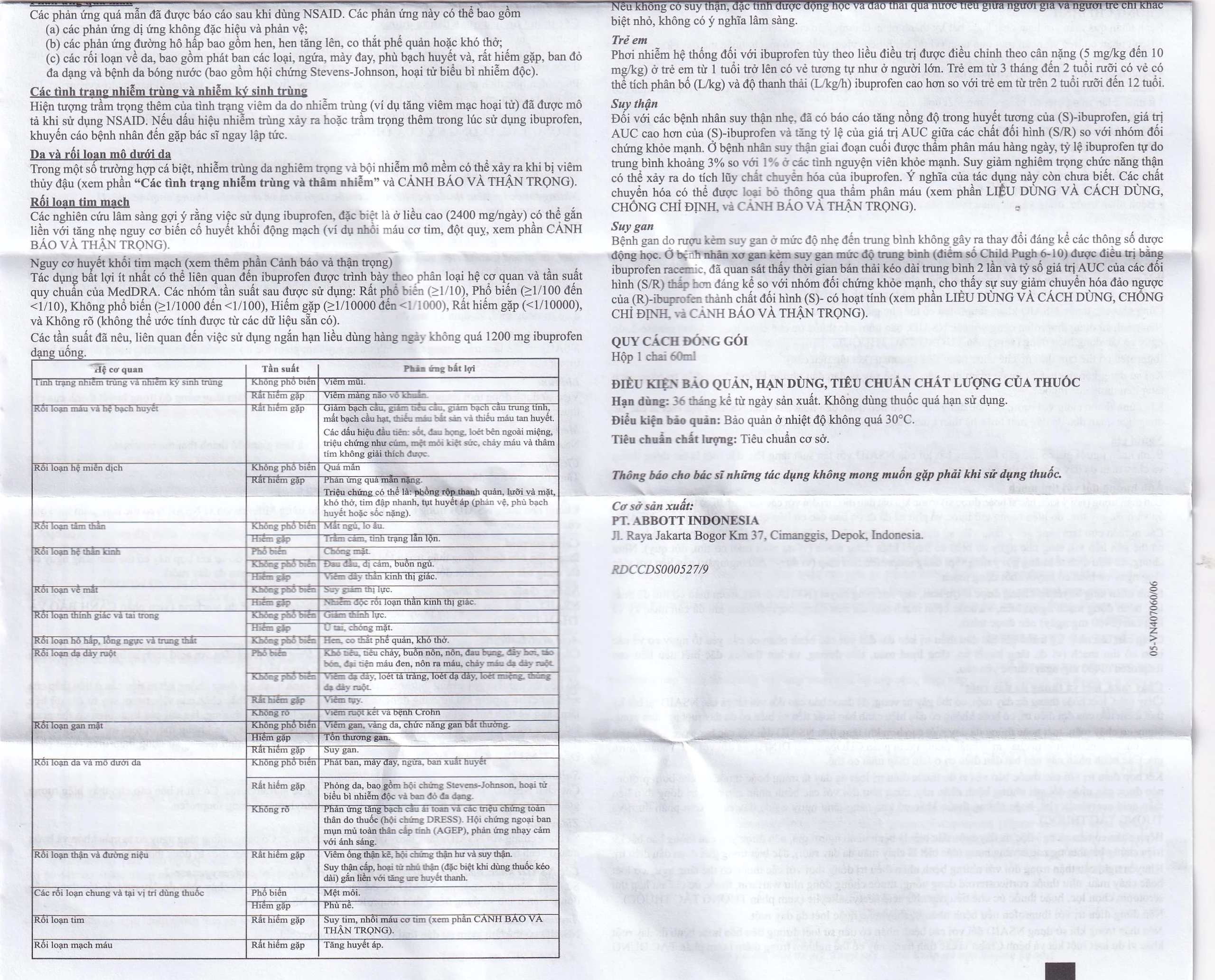 Hỗn dịch uống Brufen Abbott giảm đau, hạ sốt ở trẻ em (60ml)