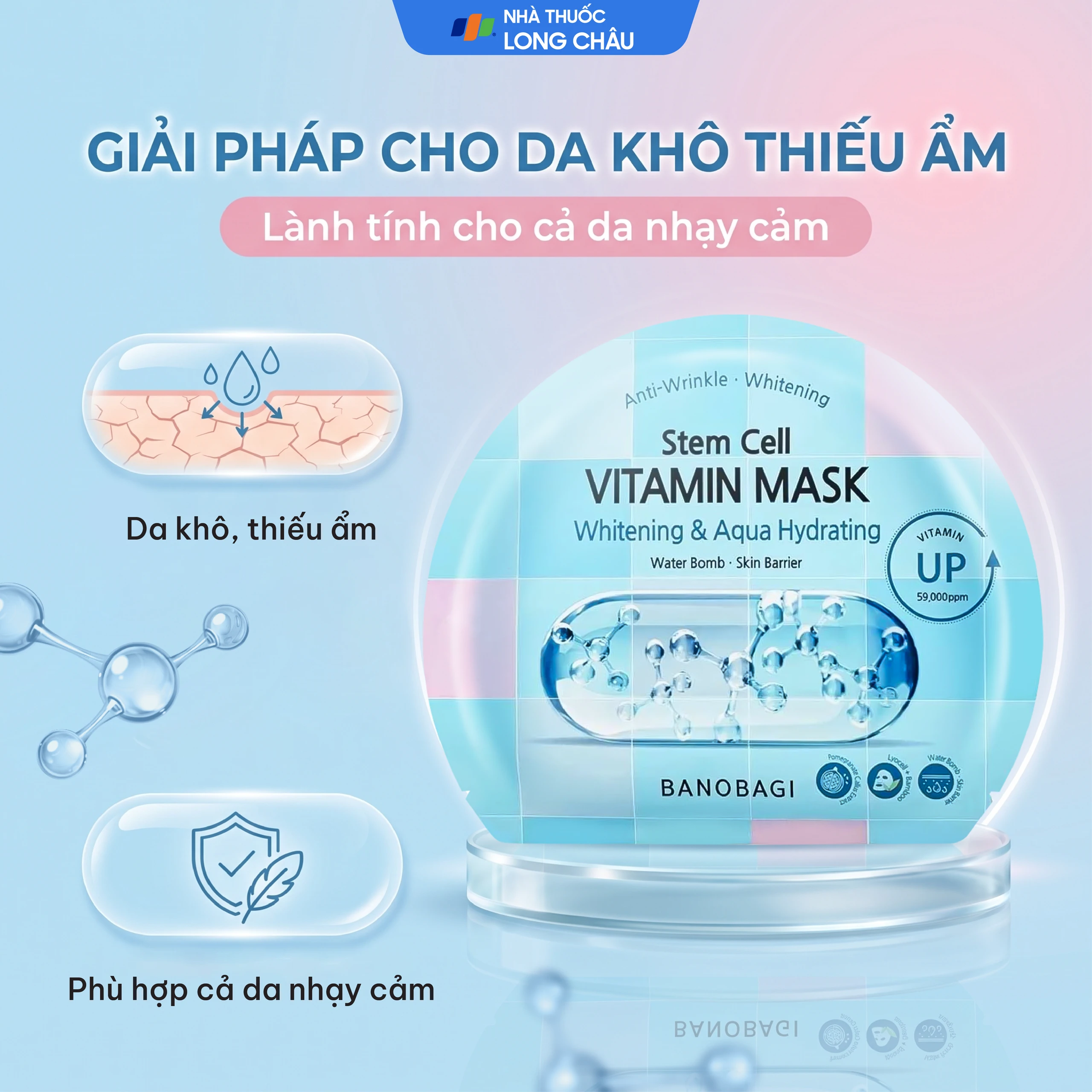 Mặt nạ dưỡng ẩm Banobagi Stem Cell Vitamin Mask Whitening & Aqua Hydrating 30g 4