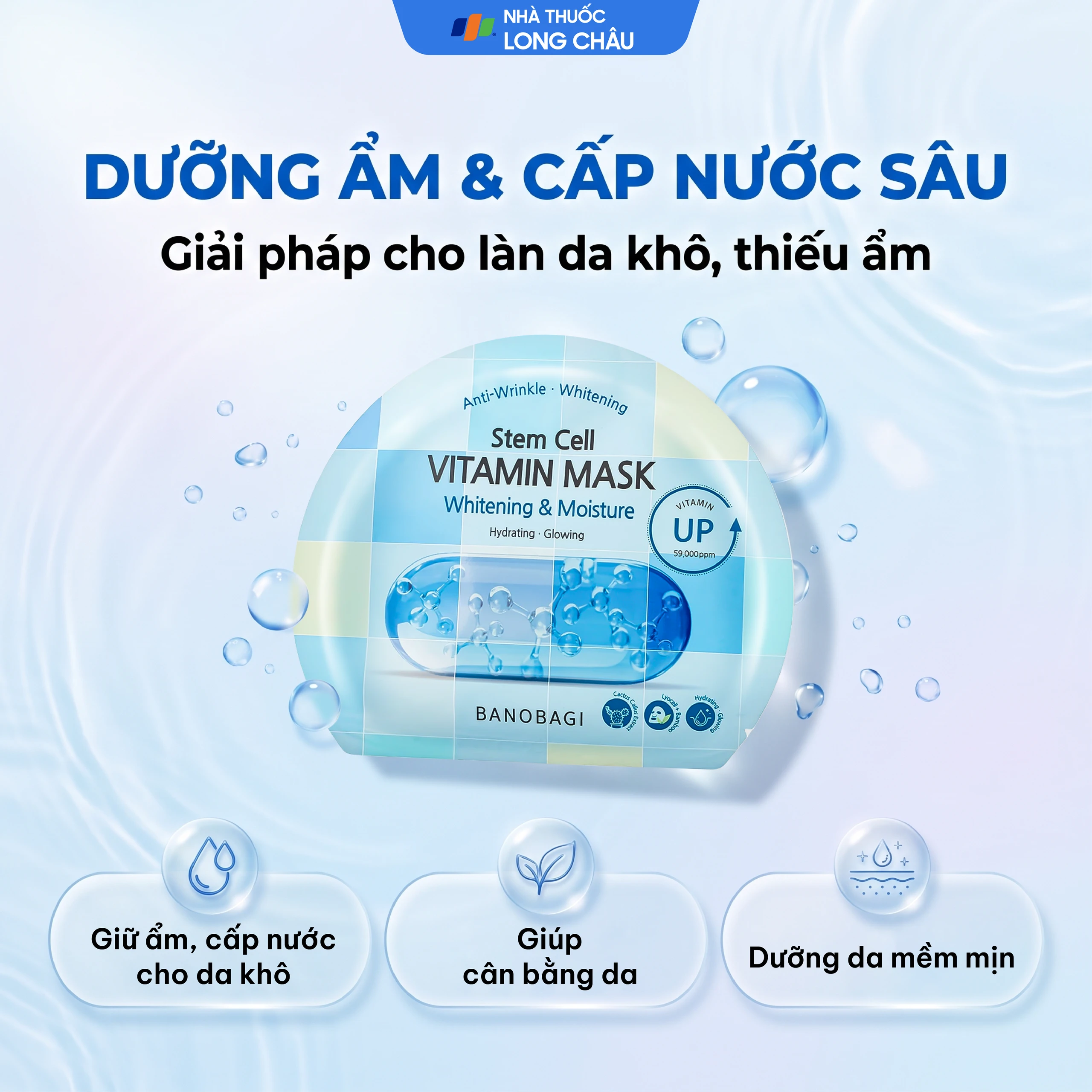 Mặt nạ dưỡng ẩm Banobagi Stem Cell Vitamin Mask Whitening  & Moisture 30g 2
