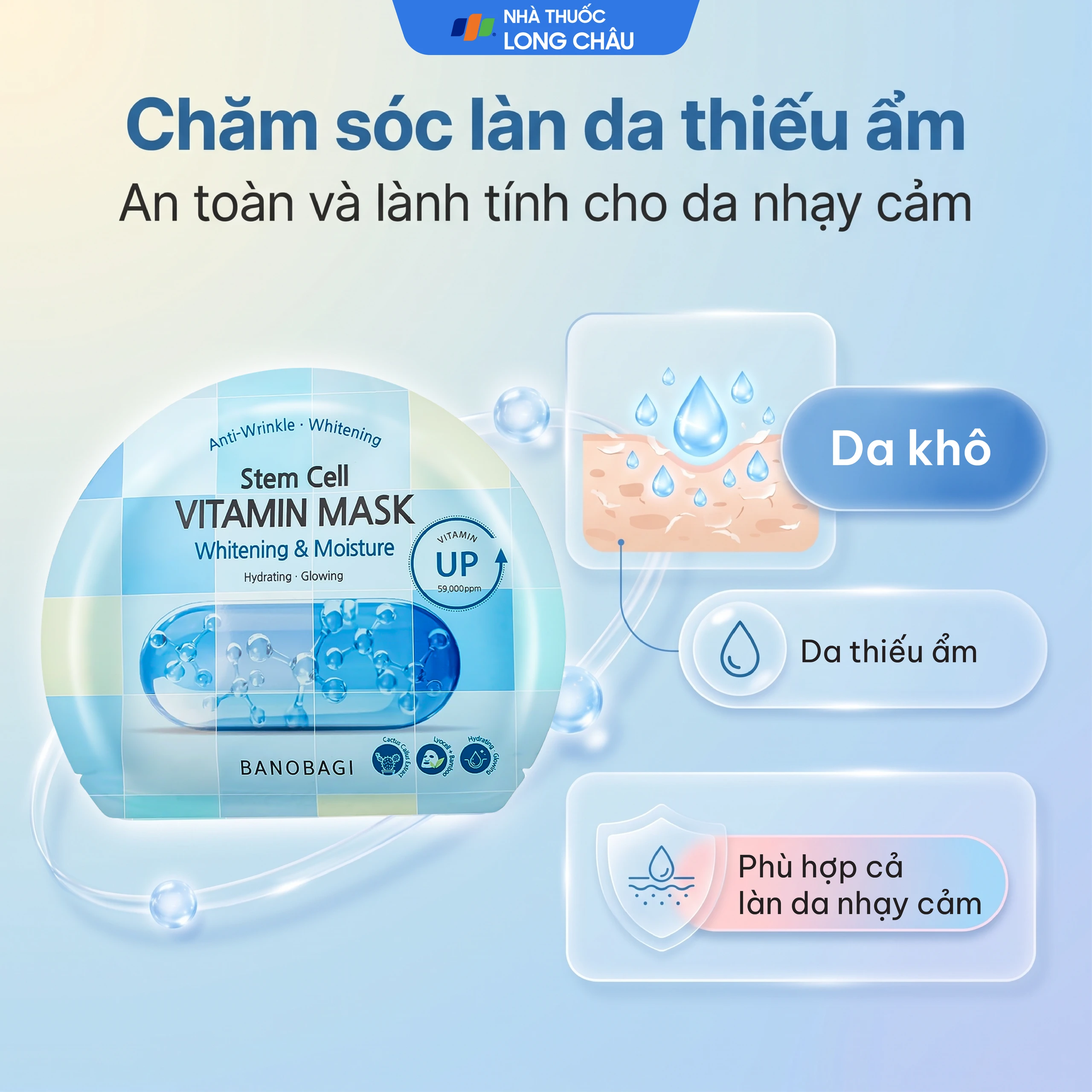 Mặt nạ dưỡng ẩm Banobagi Stem Cell Vitamin Mask Whitening  & Moisture 30g 4