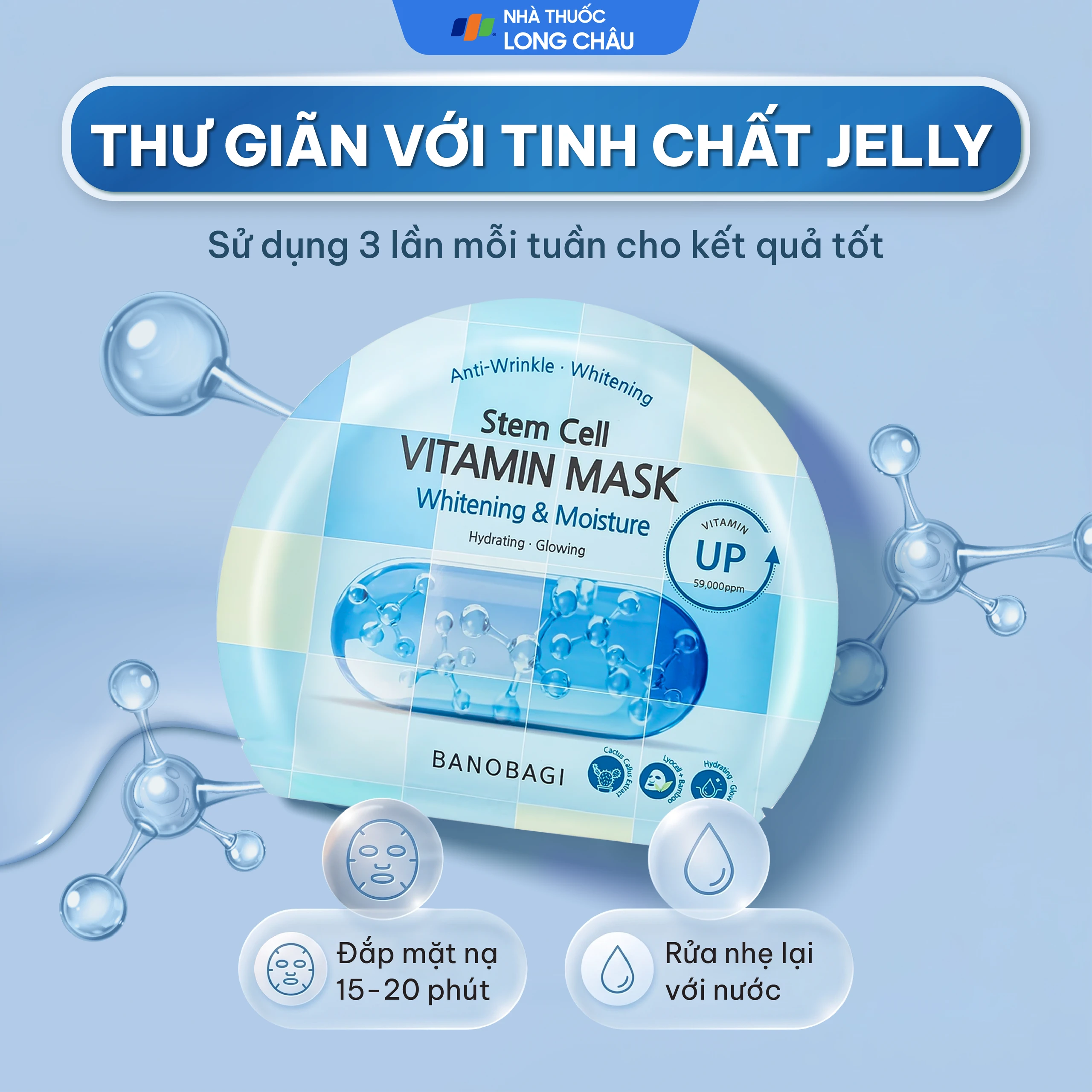 Mặt nạ dưỡng ẩm Banobagi Stem Cell Vitamin Mask Whitening  & Moisture 30g 5