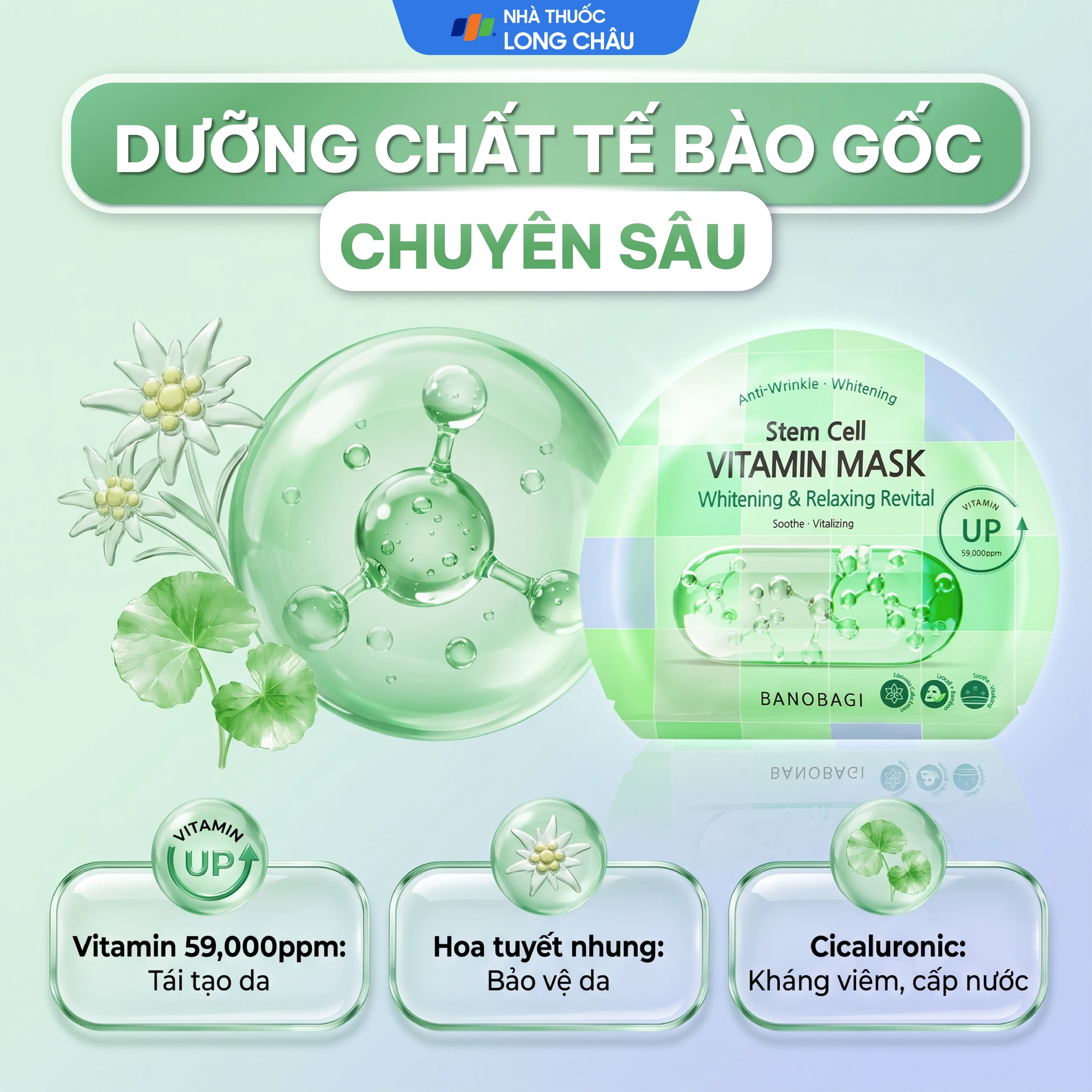 Mặt nạ dưỡng ẩm Banobagi Stem Cell Vitamin Mask dưỡng sáng da 30g 3