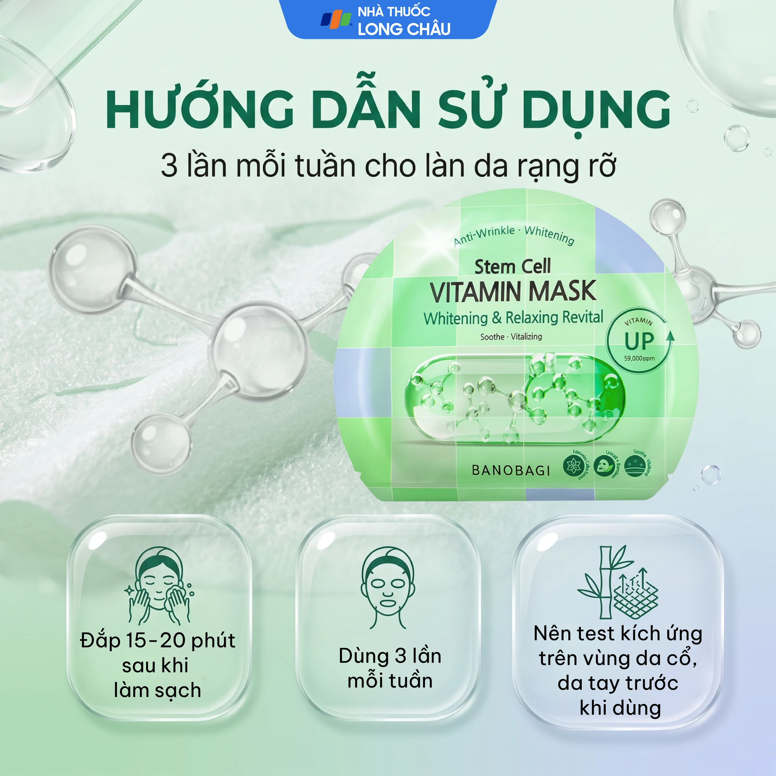Mặt nạ dưỡng ẩm Banobagi Stem Cell Vitamin Mask dưỡng sáng da 30g 5