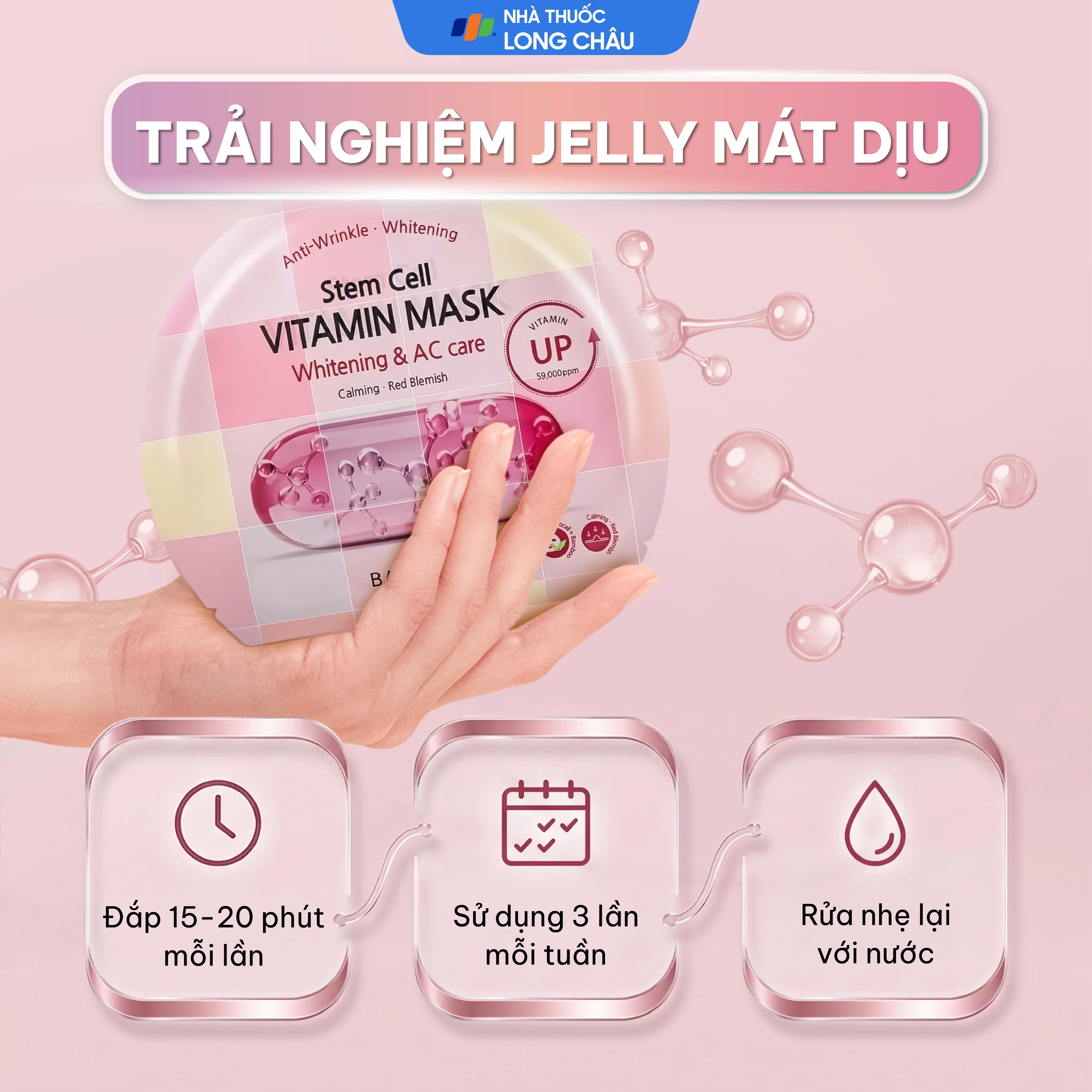 Mặt nạ cấp ẩm, dưỡng sáng da cho da mụn Banobagi Stem Cell Vitamin Mask Whitening và AC Care (30g) 5