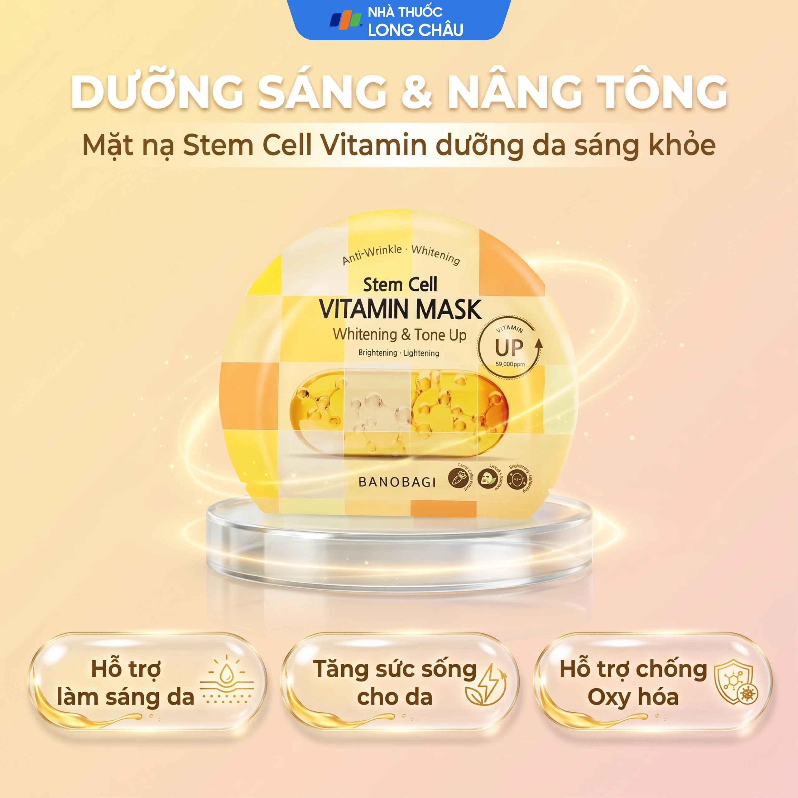 Mặt nạ Banobagi Stem Cell Vitamin cấp ẩm, dưỡng sáng da, nâng tông (30g) 2