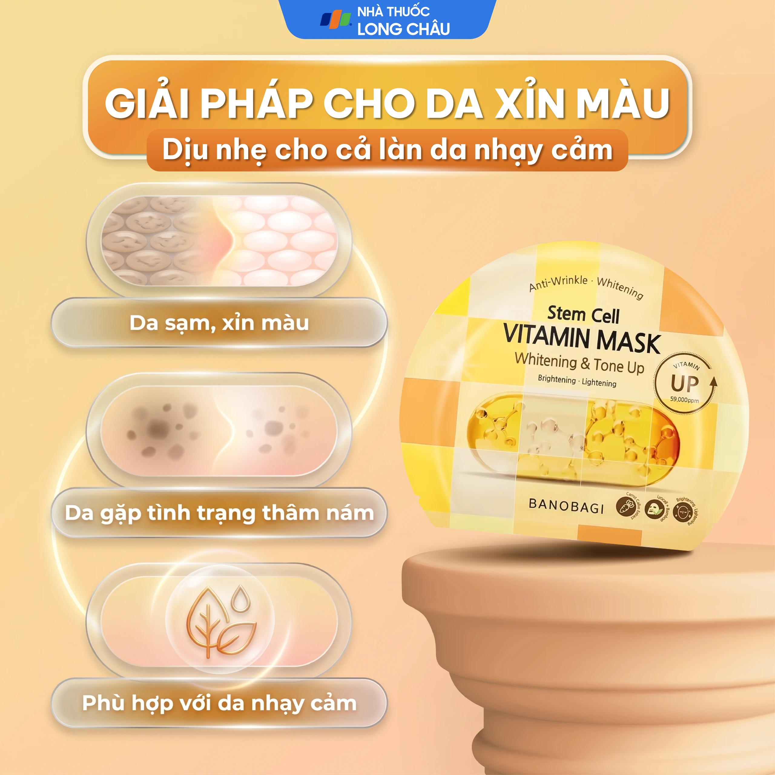 Mặt nạ Banobagi Stem Cell Vitamin cấp ẩm, dưỡng sáng da, nâng tông (30g) 4
