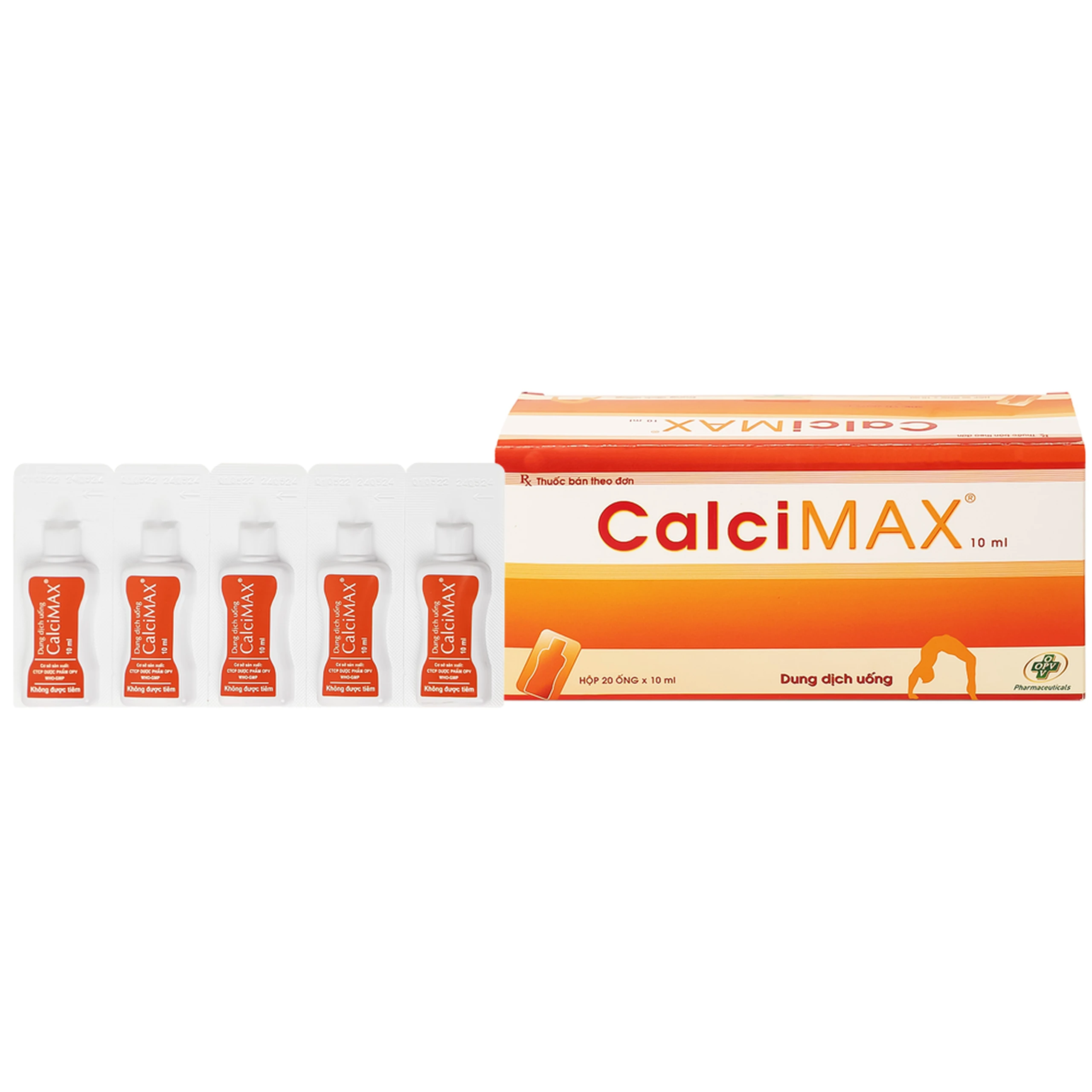 Dung dịch uống CalciMAX OPV giúp ngon miệng, chắc khỏe xương (20 ống x 10ml) 1