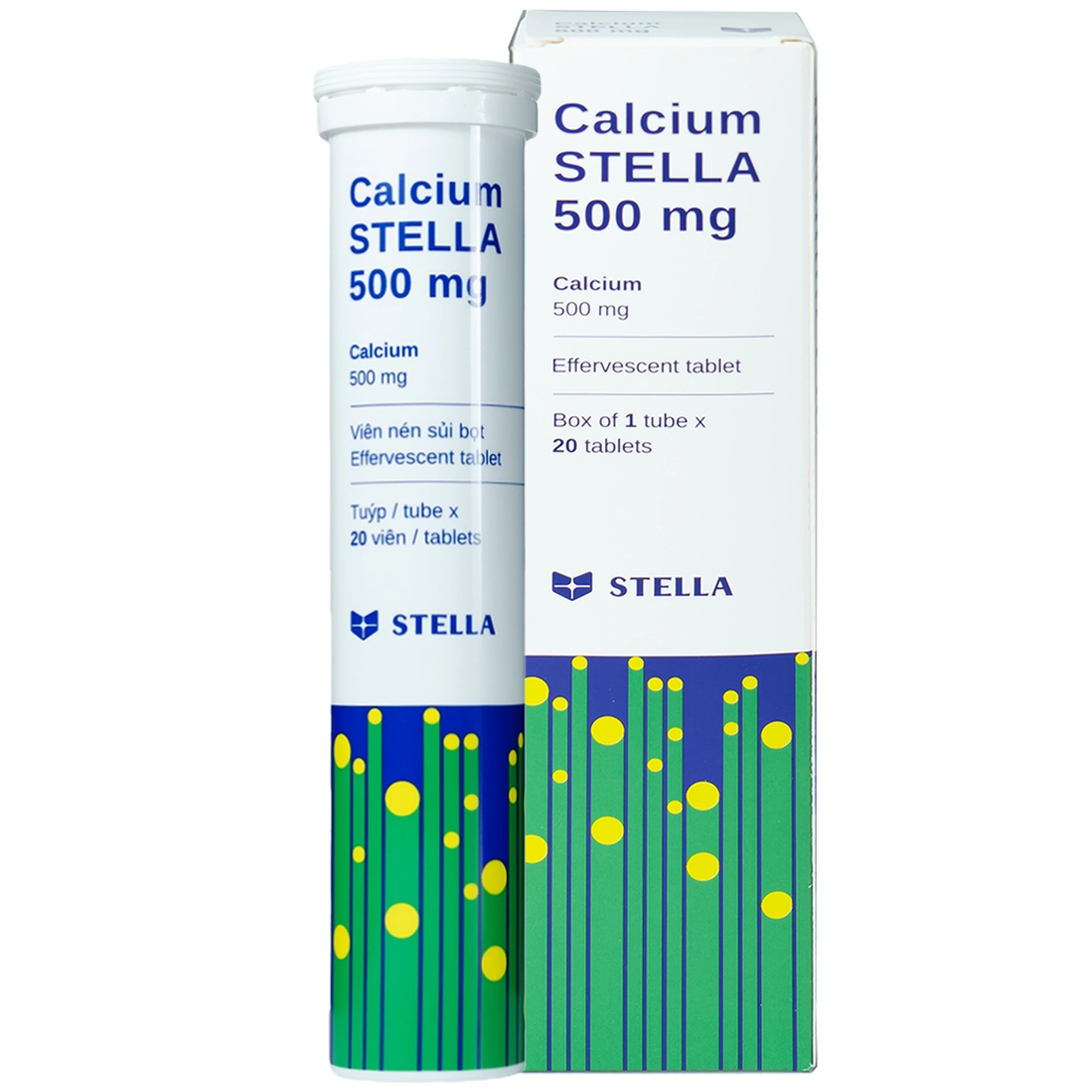 Viên sủi Calcium Stella 500mg phòng và hỗ trợ điều trị loãng xương (20 viên) 1