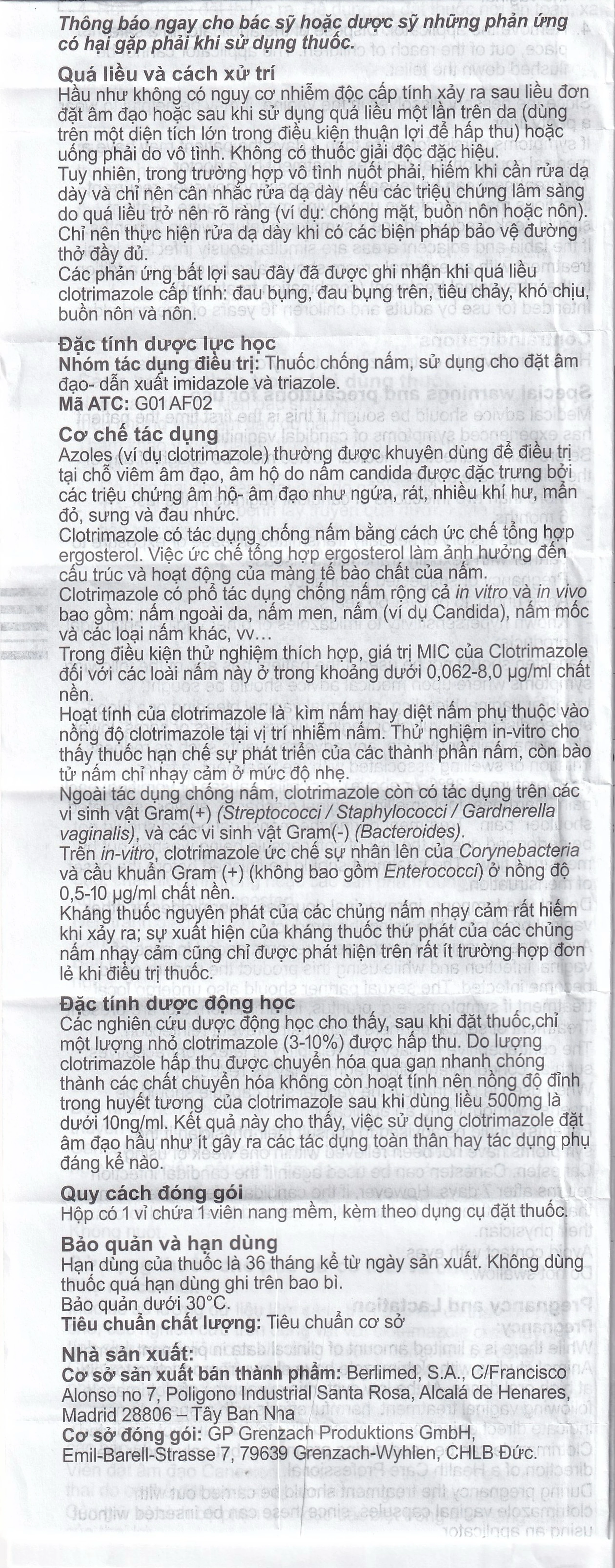 Viên đặt âm đạo Canesten 1 Day 500mg Bayer điều trị viêm âm đạo và cơ quan sinh dục ngoài (1 vỉ x 1 viên)