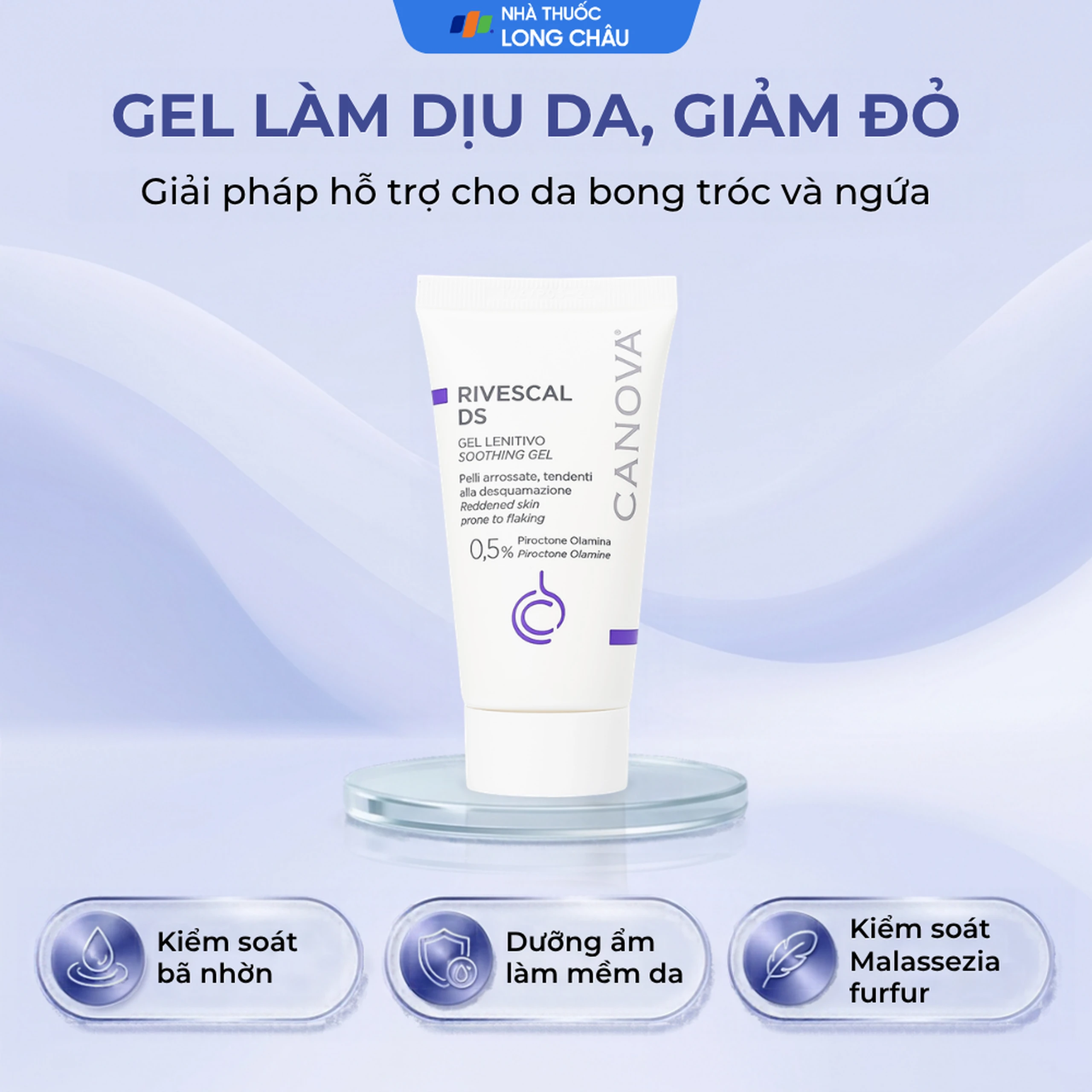 Gel bôi dịu da, ngăn ngừa tiết nhờn Canova Rivescal Ds Soothing Gel Sifarma (50ml) 2