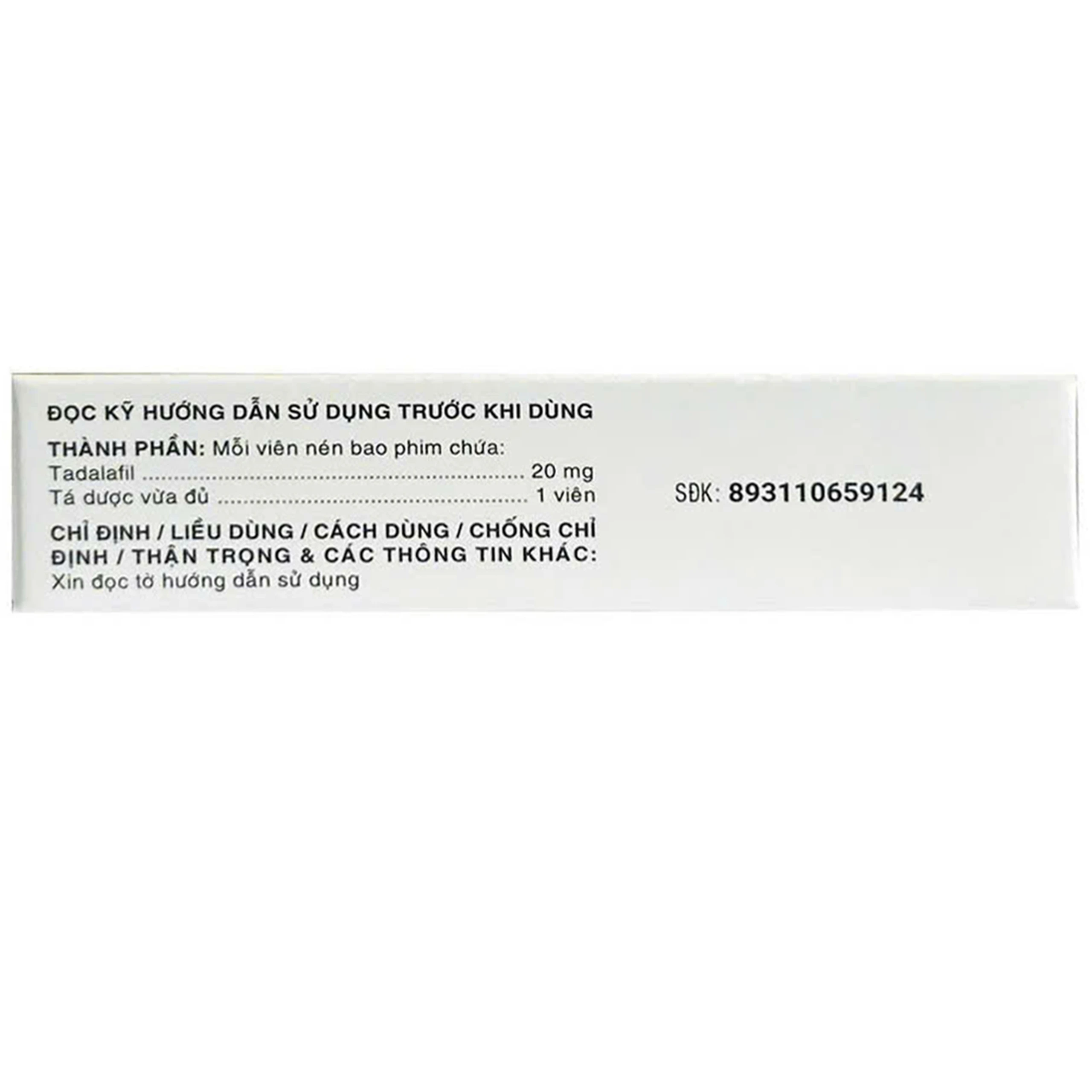 Thuốc Casilas-20 Davipharm điều trị rối loạn cương dương (2 vỉ x 2 viên) 4