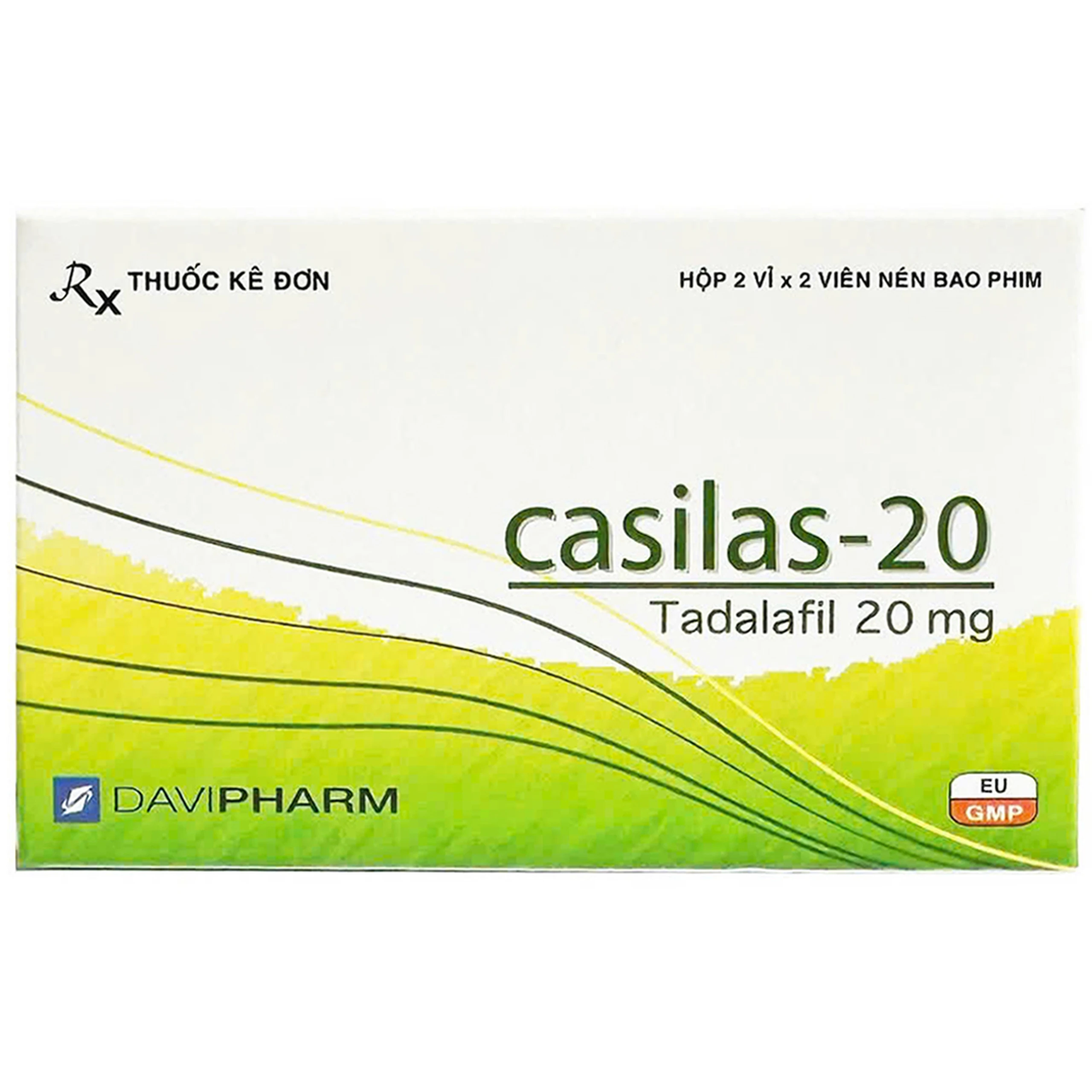 Thuốc Casilas-20 Davipharm điều trị rối loạn cương dương (2 vỉ x 2 viên) 3