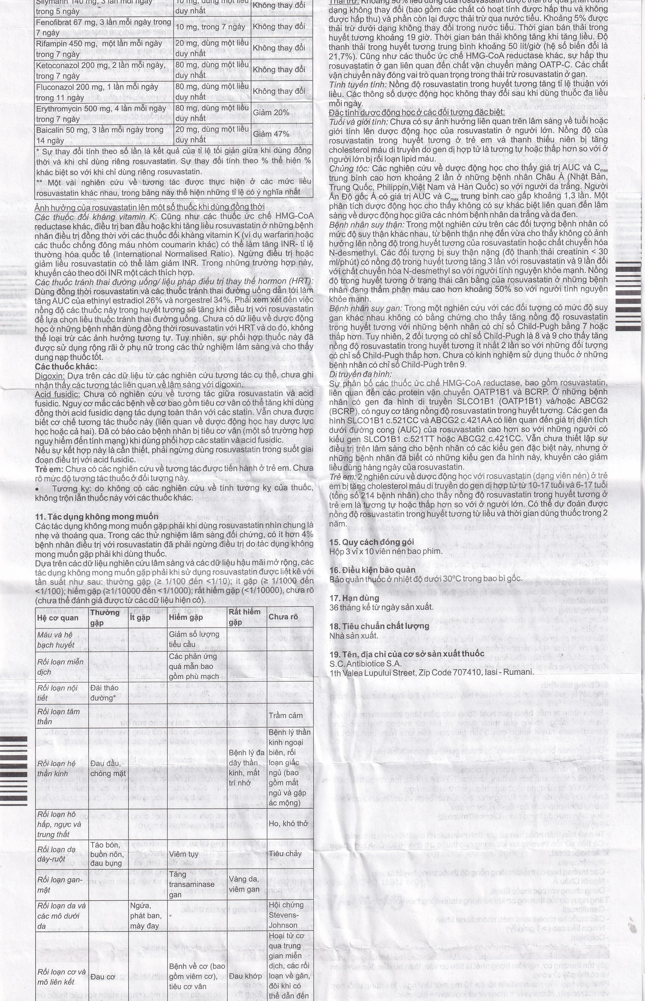 Thuốc Catavastatin 20mg Antibiotice điều trị tăng cholesterol máu và phòng ngừa biến cố tim mạch (3 vỉ x 10 viên)