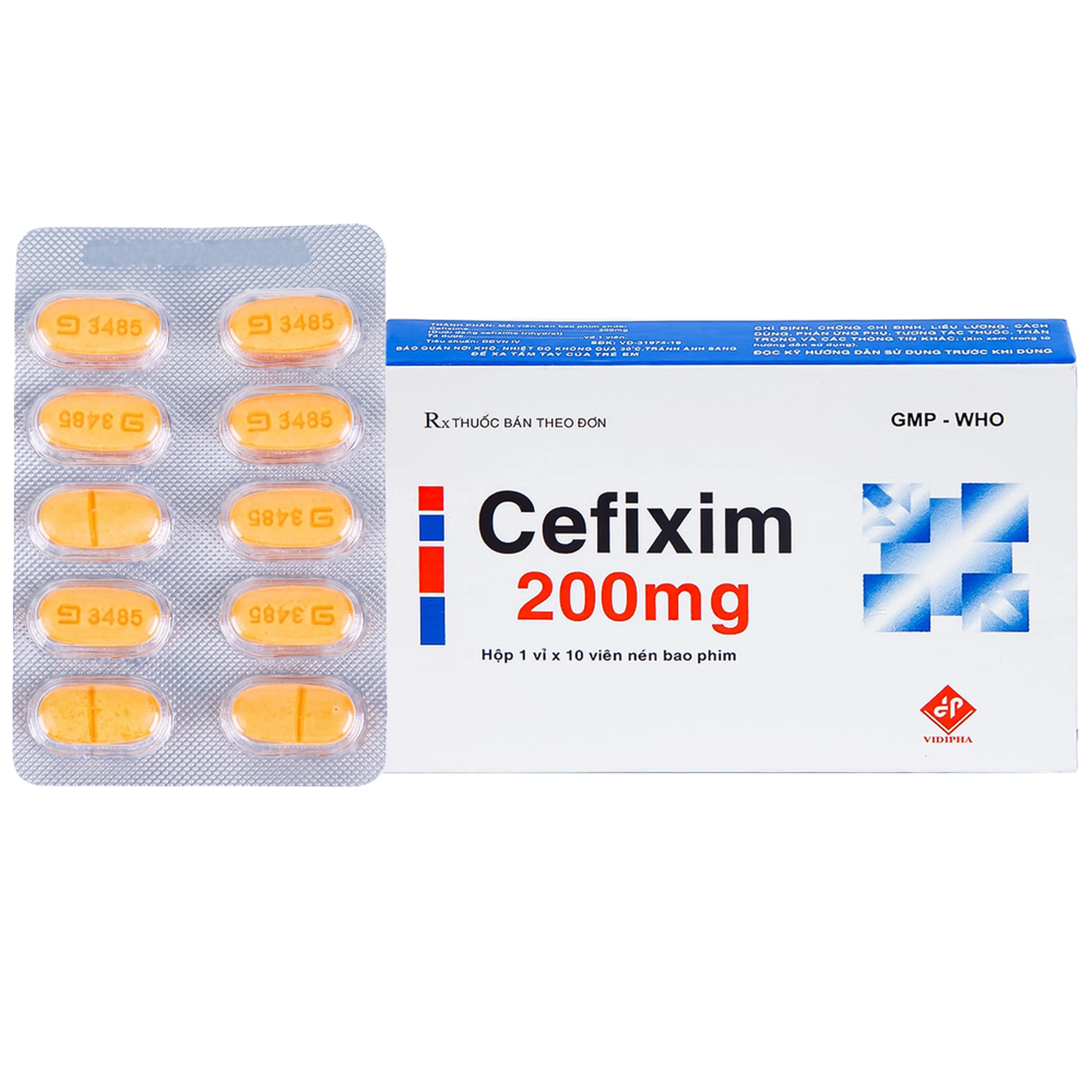 Thuốc Cefixim 200mg Vidipha điều trị nhiễm khuẩn (1 vỉ x 10 viên) 1