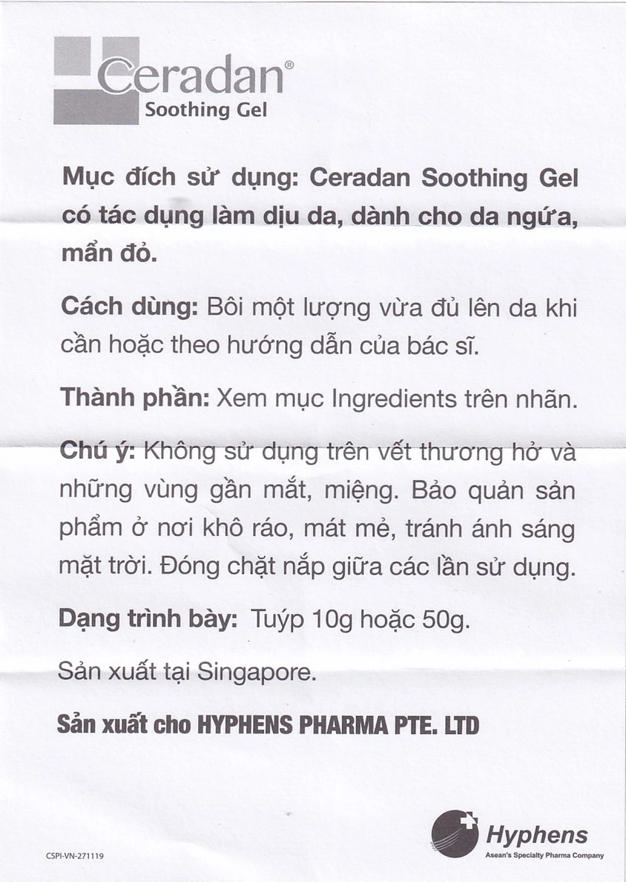 Kem dưỡng ẩm Ceradan Soothing Gel làm dịu, phục hồi da nhạy cảm 50g