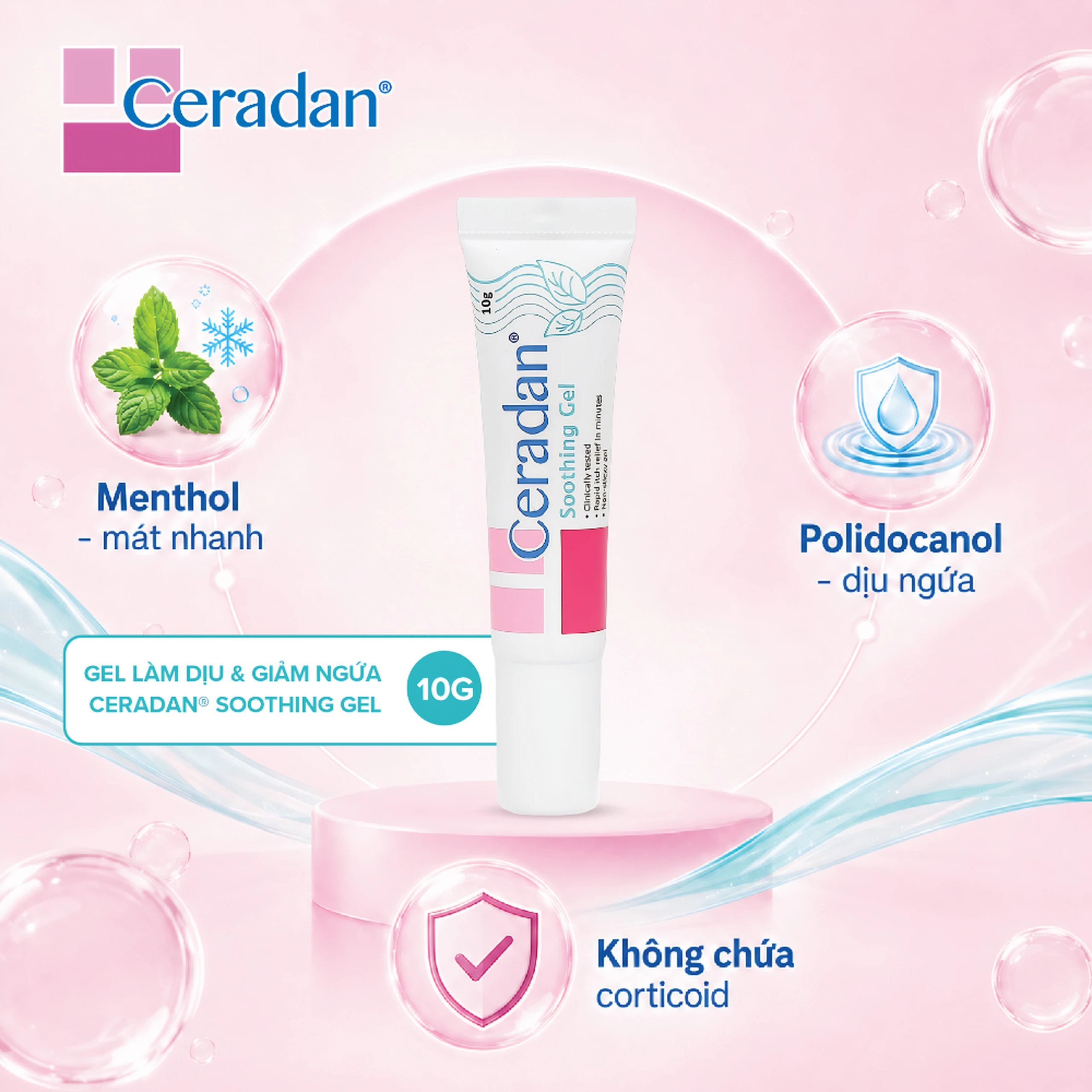 Kem dưỡng ẩm Ceradan Soothing Gel làm dịu, phục hồi da nhạy cảm 10g 3