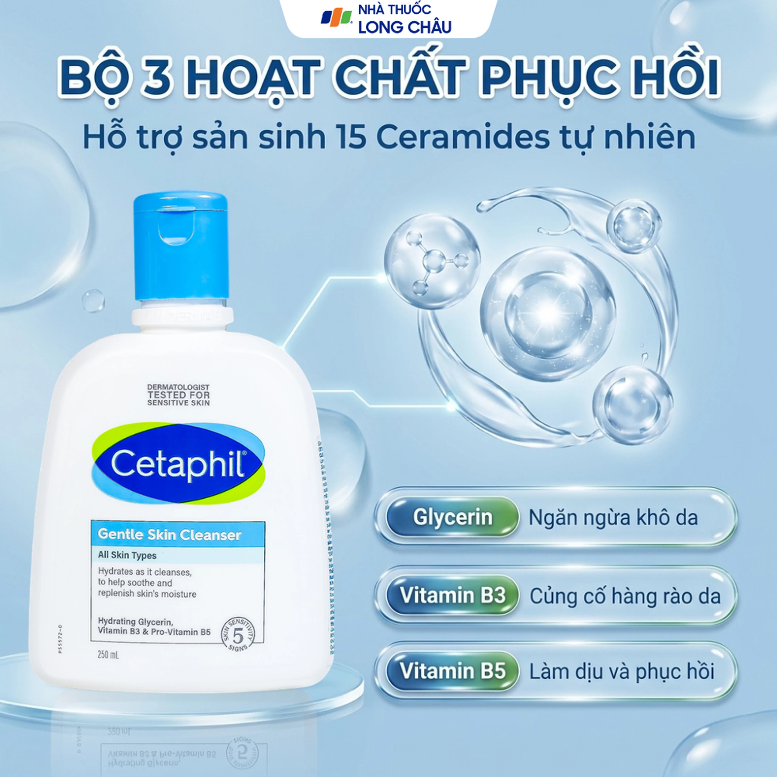 Sữa rửa mặt Cetaphil Gentle Cleanser dành cho da nhạy cảm (250ml) 3