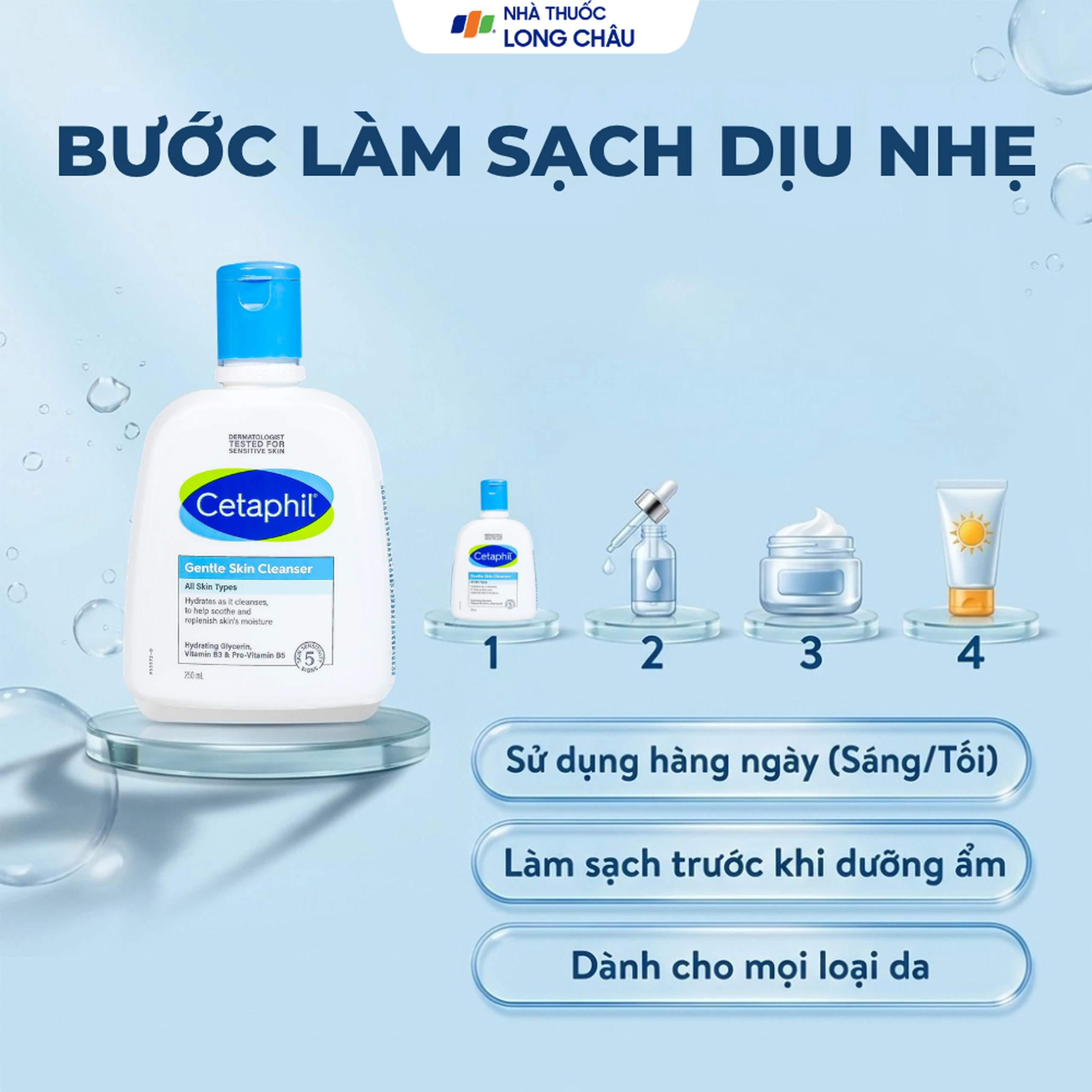 Sữa rửa mặt Cetaphil Gentle Cleanser dành cho da nhạy cảm (250ml) 6