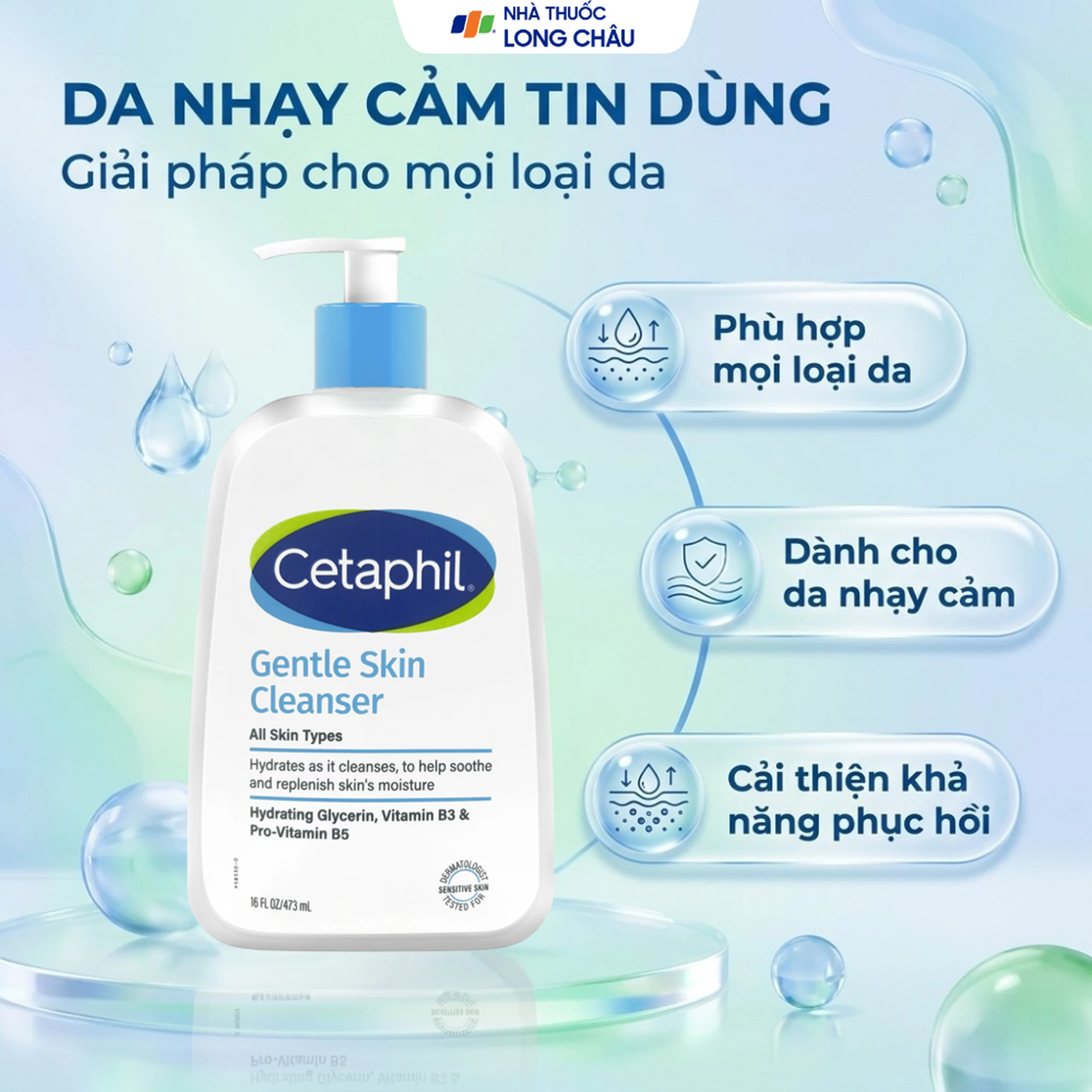 Sữa rửa mặt dịu nhẹ Cetaphil Gentle Skin Cleanser bổ sung độ ẩm dành cho mọi loại da (473ml) 5