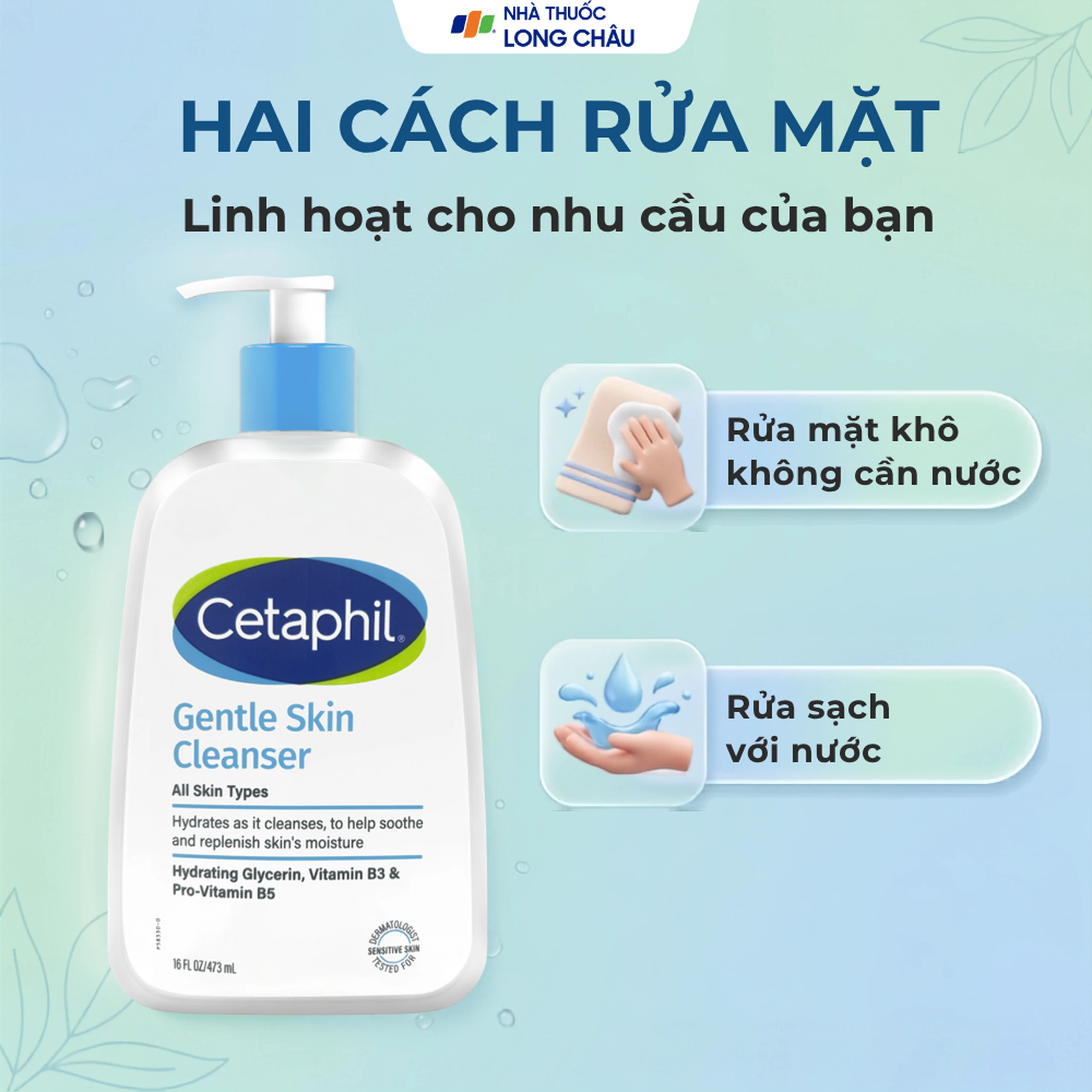 Sữa rửa mặt dịu nhẹ Cetaphil Gentle Skin Cleanser bổ sung độ ẩm dành cho mọi loại da (473ml) 6