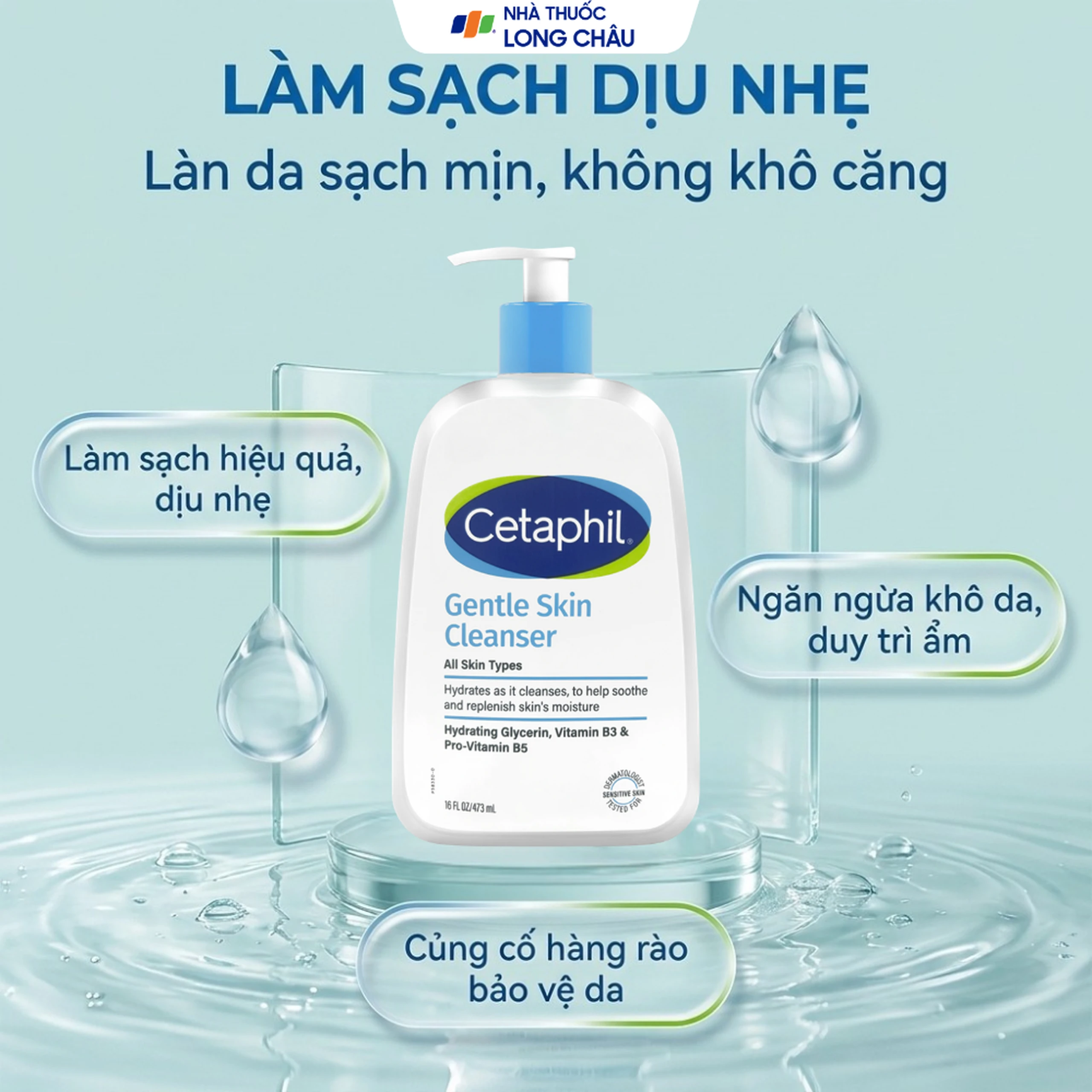 Sữa rửa mặt dịu nhẹ Cetaphil Gentle Skin Cleanser bổ sung độ ẩm dành cho mọi loại da (473ml) 2