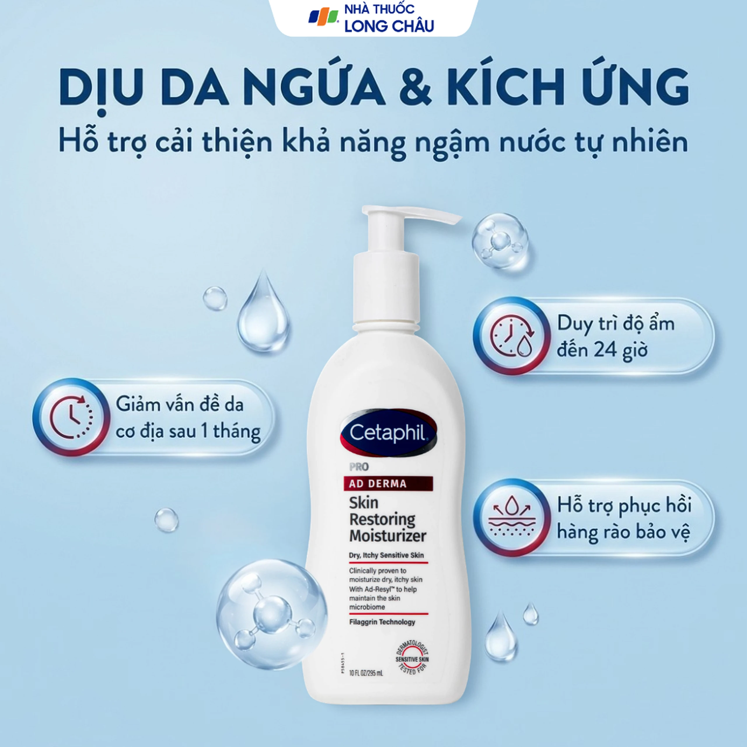 Sữa dưỡng thể Cetaphil Pro Ad Derma Skin Restoring Moisturizer dành cho da khô, da cơ địa (295ml) 2