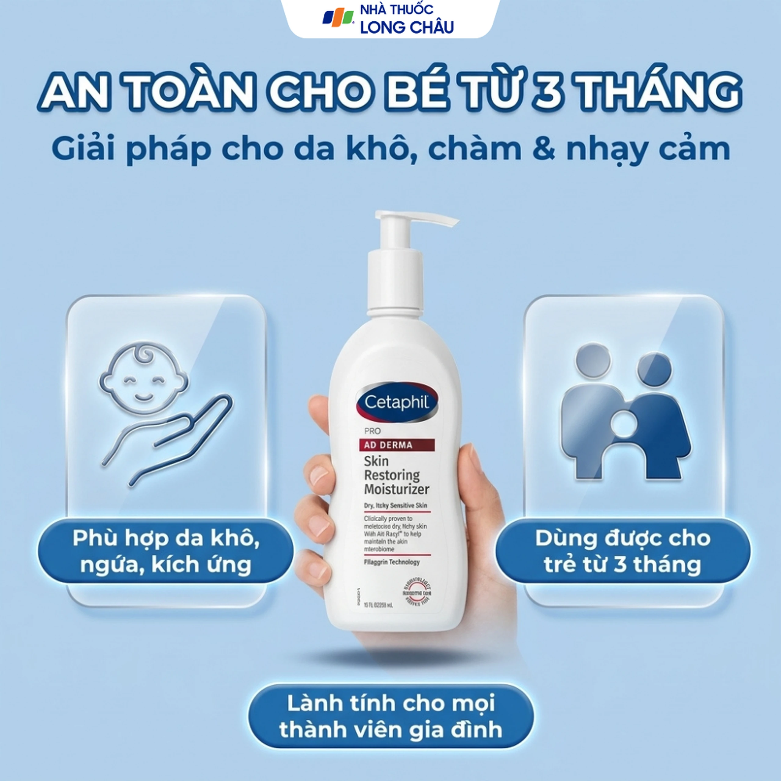 Sữa dưỡng thể Cetaphil Pro Ad Derma Skin Restoring Moisturizer dành cho da khô, da cơ địa (295ml) 6