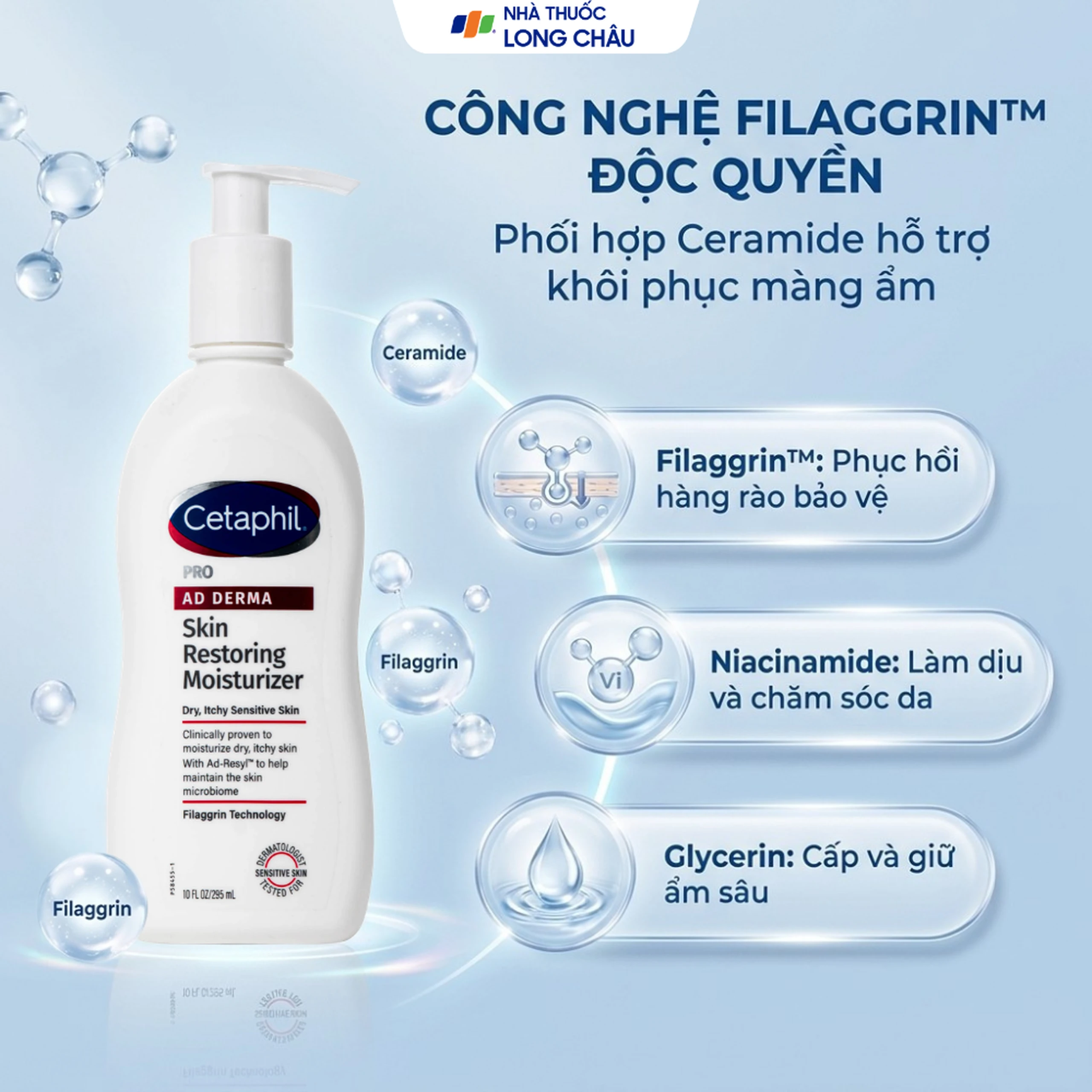 Sữa dưỡng thể Cetaphil Pro Ad Derma Skin Restoring Moisturizer dành cho da khô, da cơ địa (295ml) 4