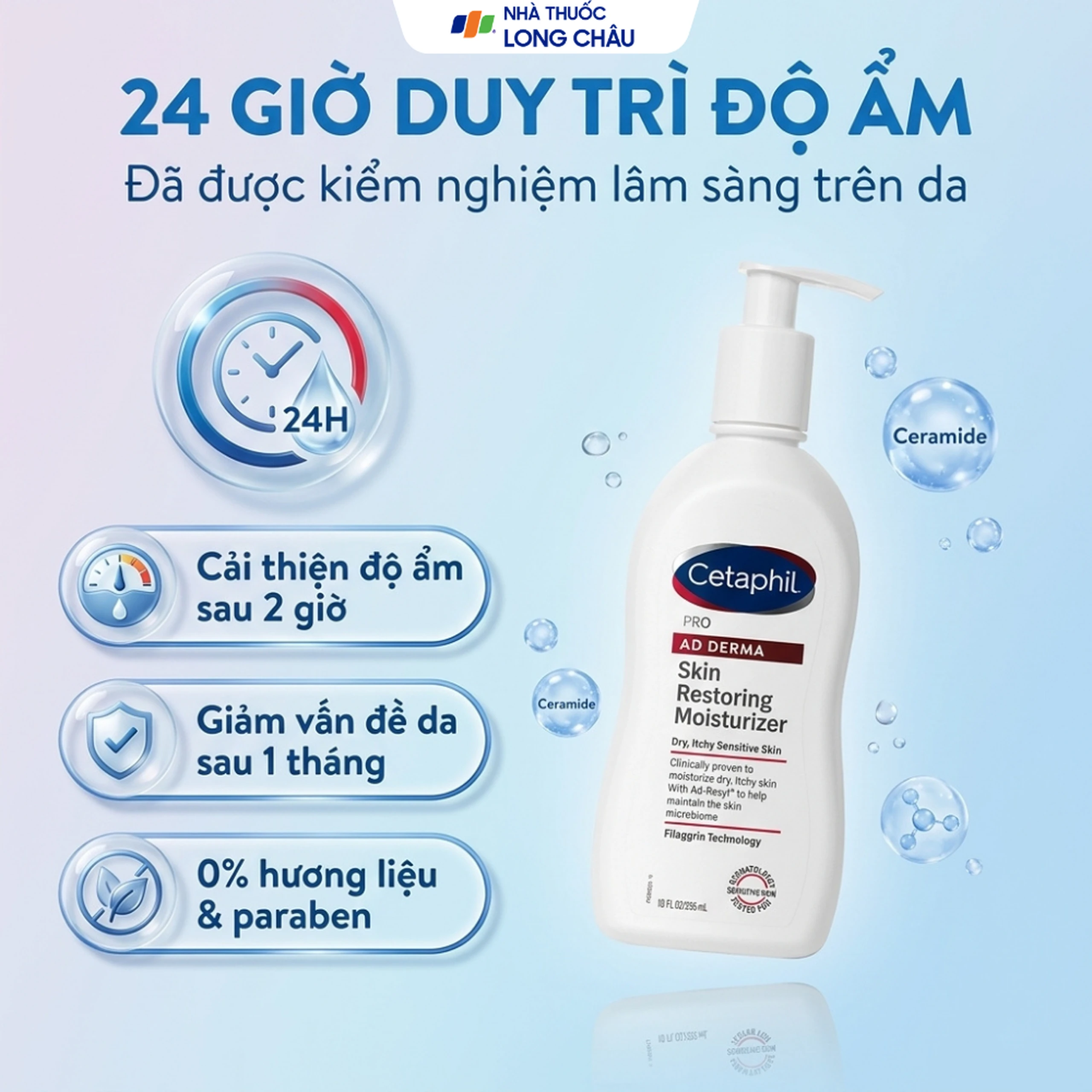 Sữa dưỡng thể Cetaphil Pro Ad Derma Skin Restoring Moisturizer dành cho da khô, da cơ địa (295ml) 3