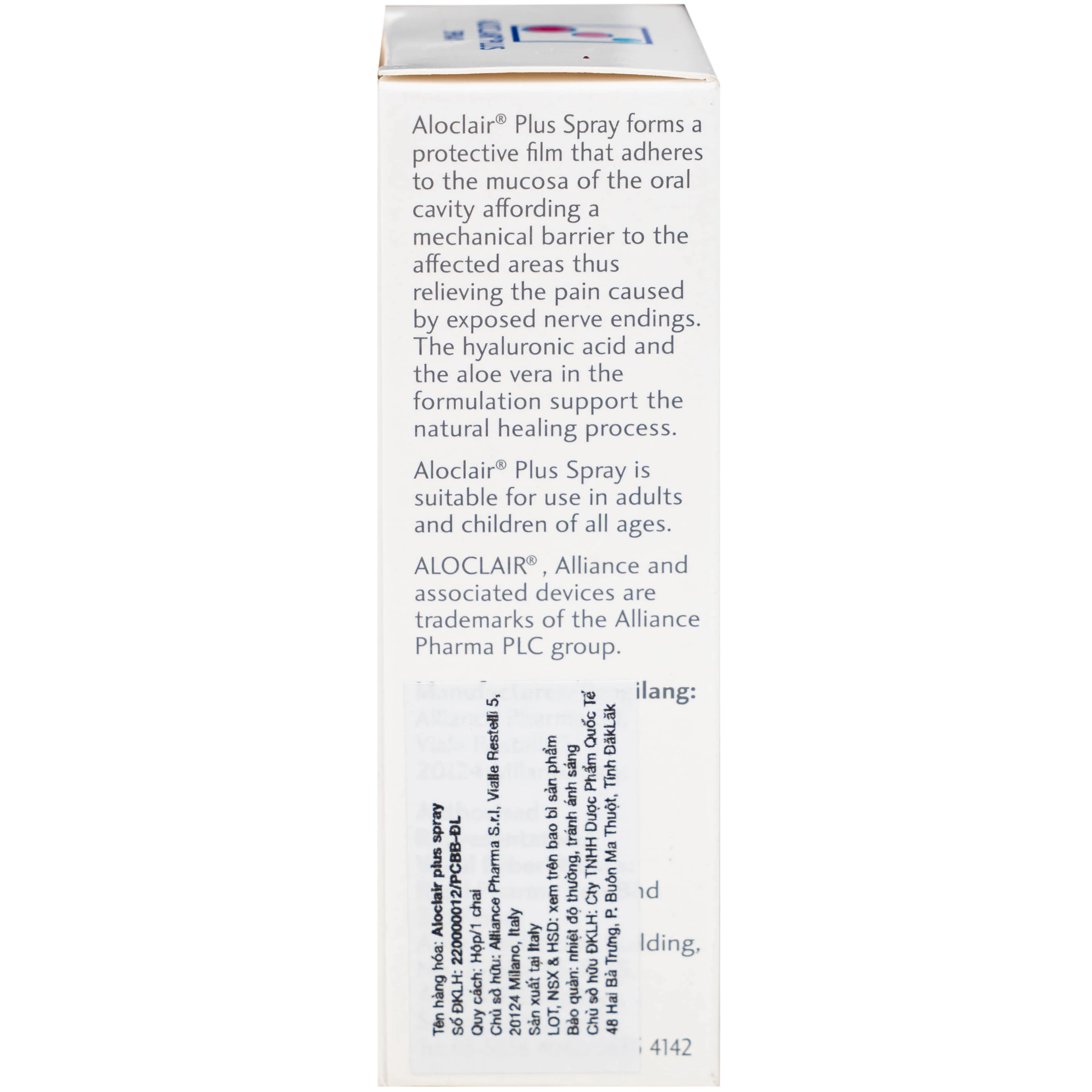 Chai xịt nhiệt miệng, tay chân miệng Aloclair Plus 15ml hỗ trợ điều trị các vết thương trong khoang miệng 5
