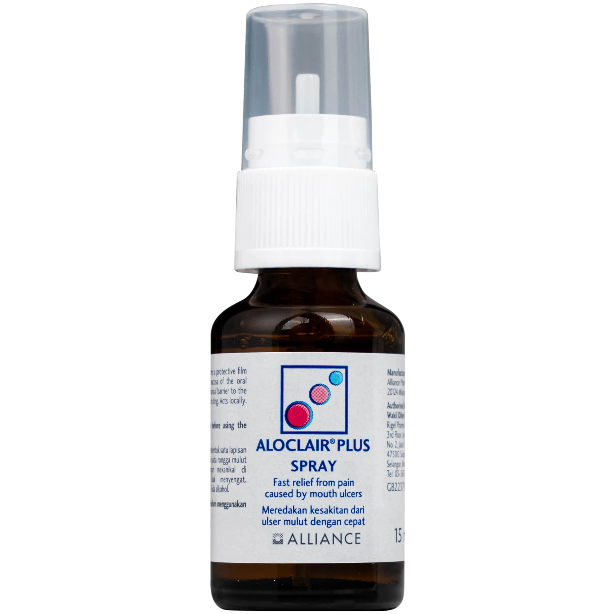 Chai xịt nhiệt miệng, tay chân miệng Aloclair Plus 15ml hỗ trợ điều trị các vết thương trong khoang miệng 6
