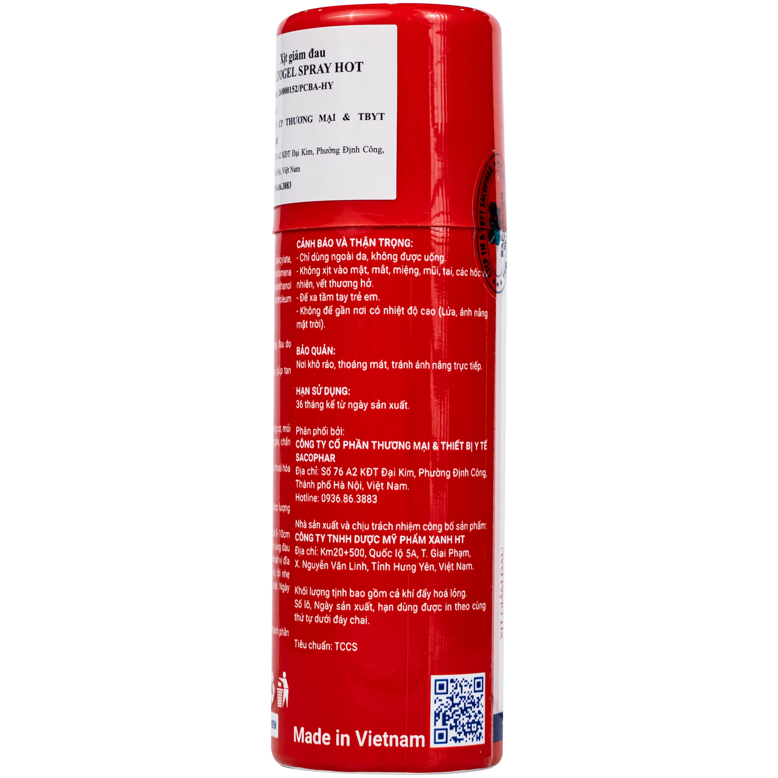 Chai xịt nóng Voltogel Hot Spray 120ml giúp giảm đau cơ, đau vai, bầm tím, bong gân 6