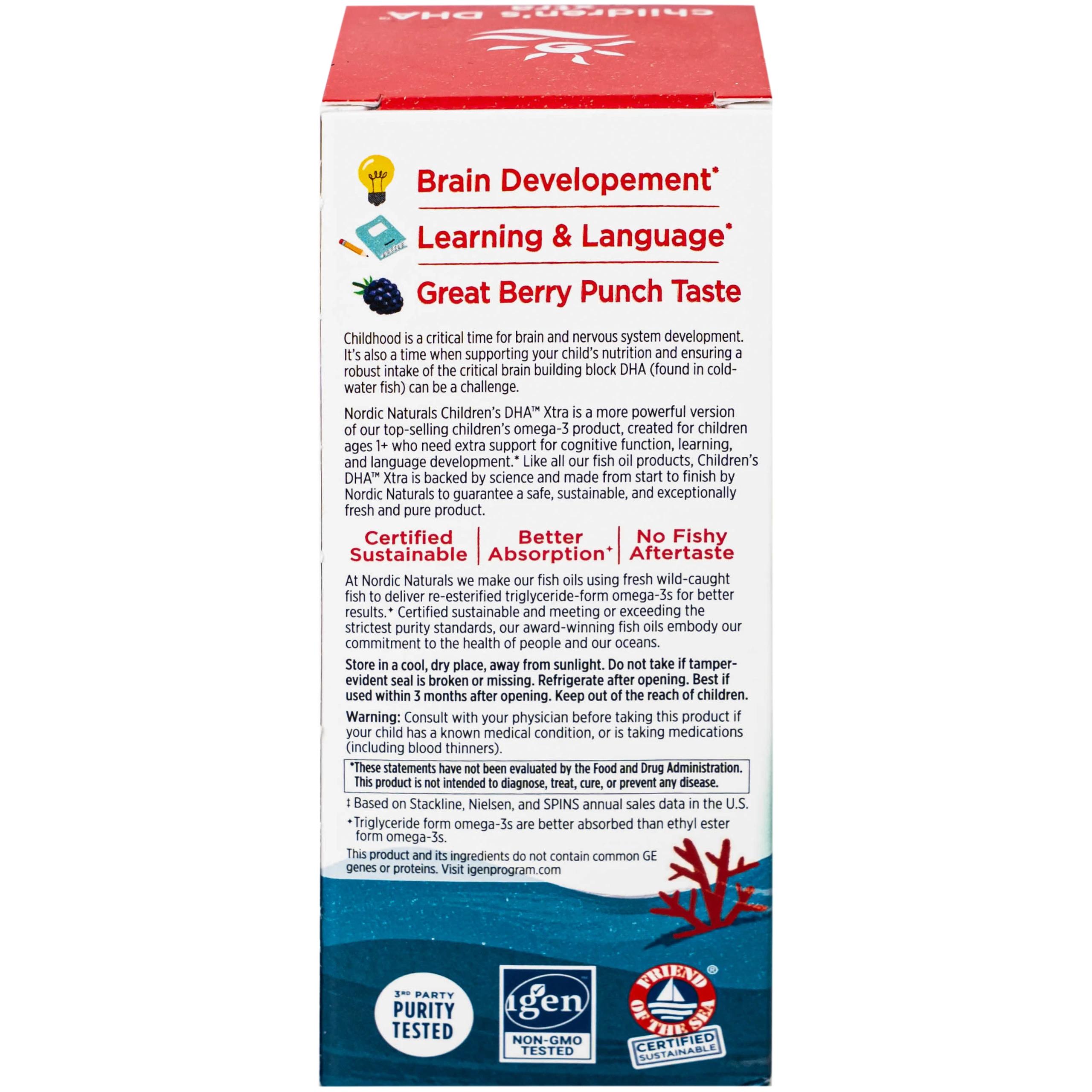 Dung dịch hỗ trợ cải thiện thị lực cho trẻ từ 1 tuổi Nordic Naturals Children's DHA xtra (60ml)