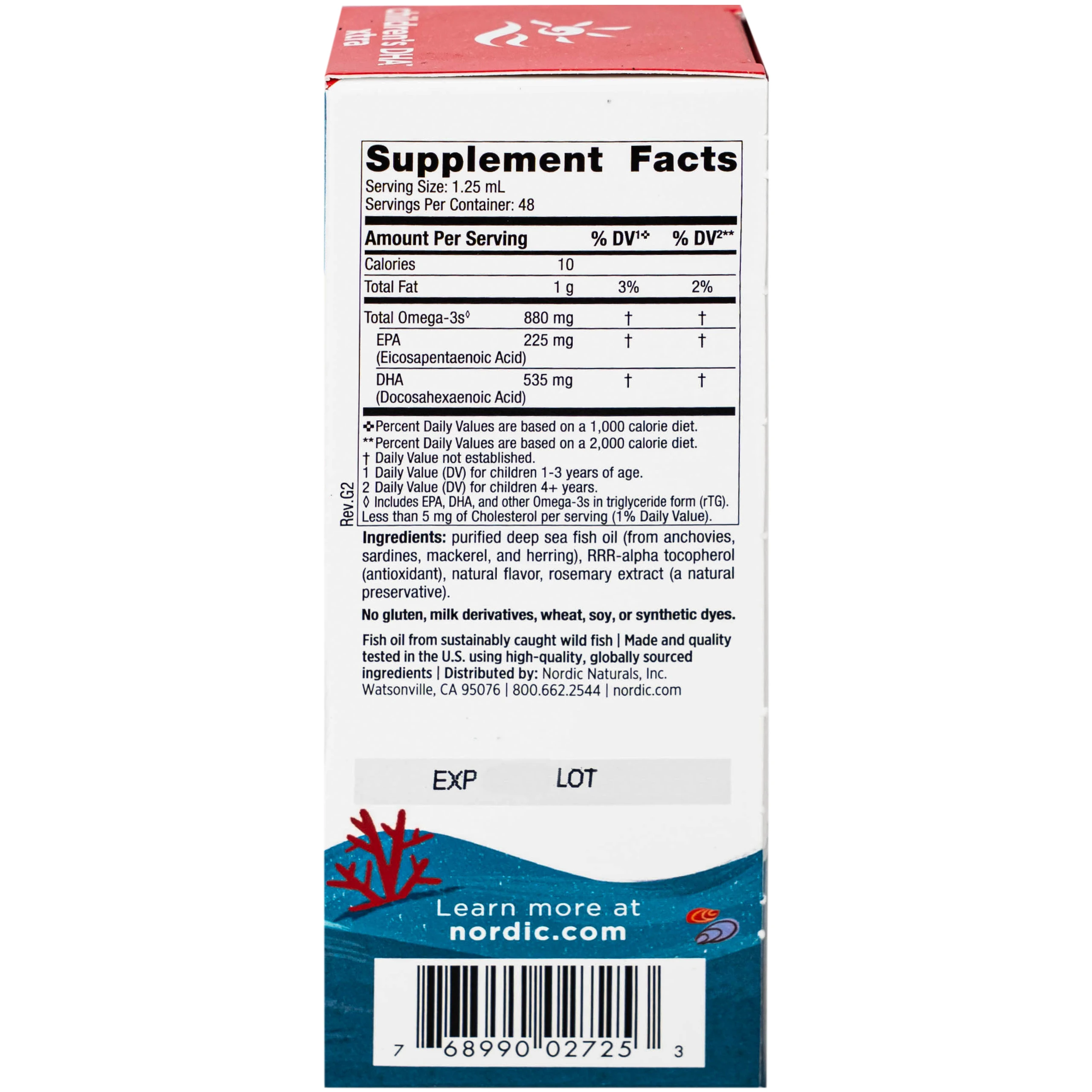 Dung dịch hỗ trợ cải thiện thị lực cho trẻ từ 1 tuổi Nordic Naturals Children's DHA xtra (60ml)