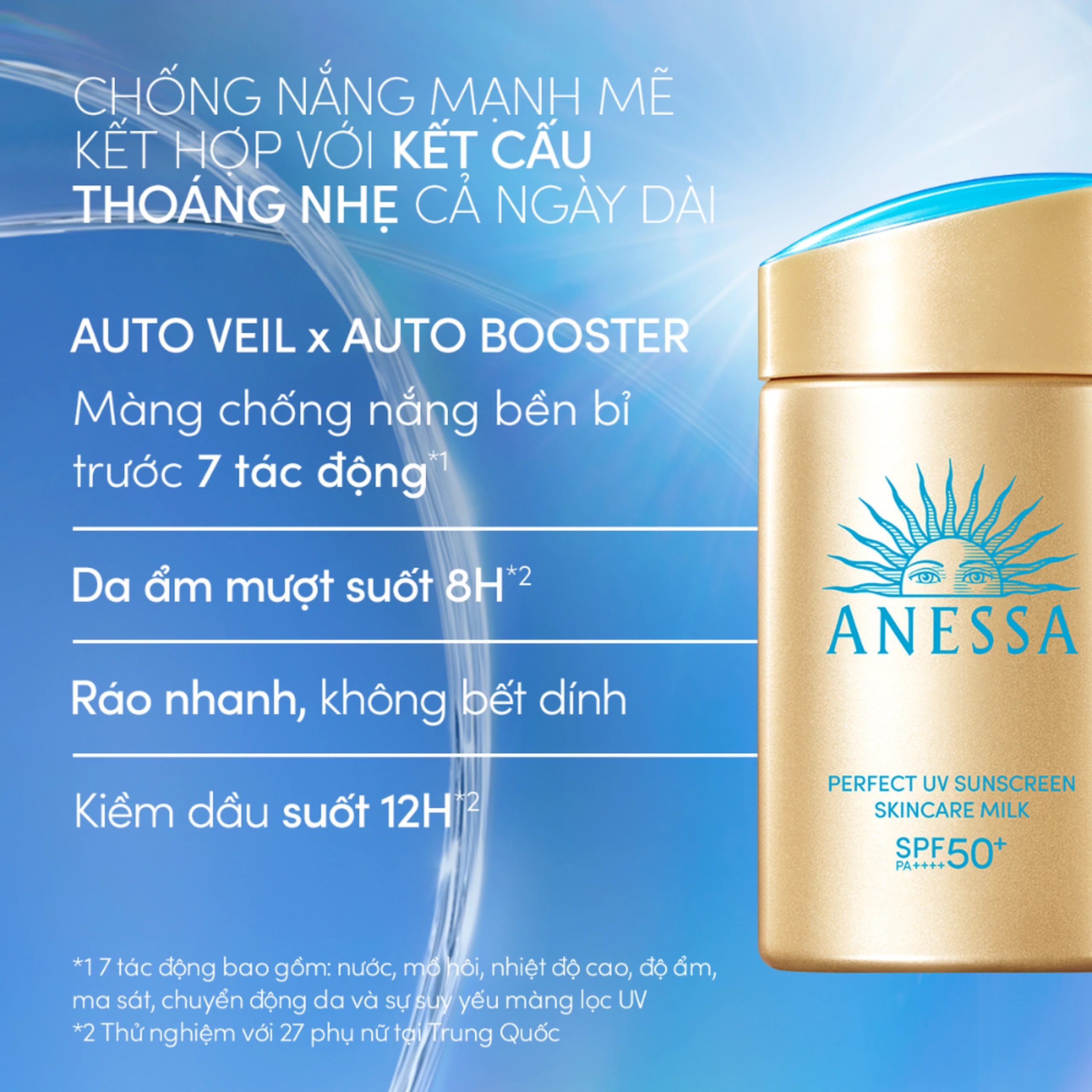 Sữa chống nắng kiềm dầu Anessa Perfect UV Sunscreen Skincare Milk Na SPF50+ PA++++ 60ml 2