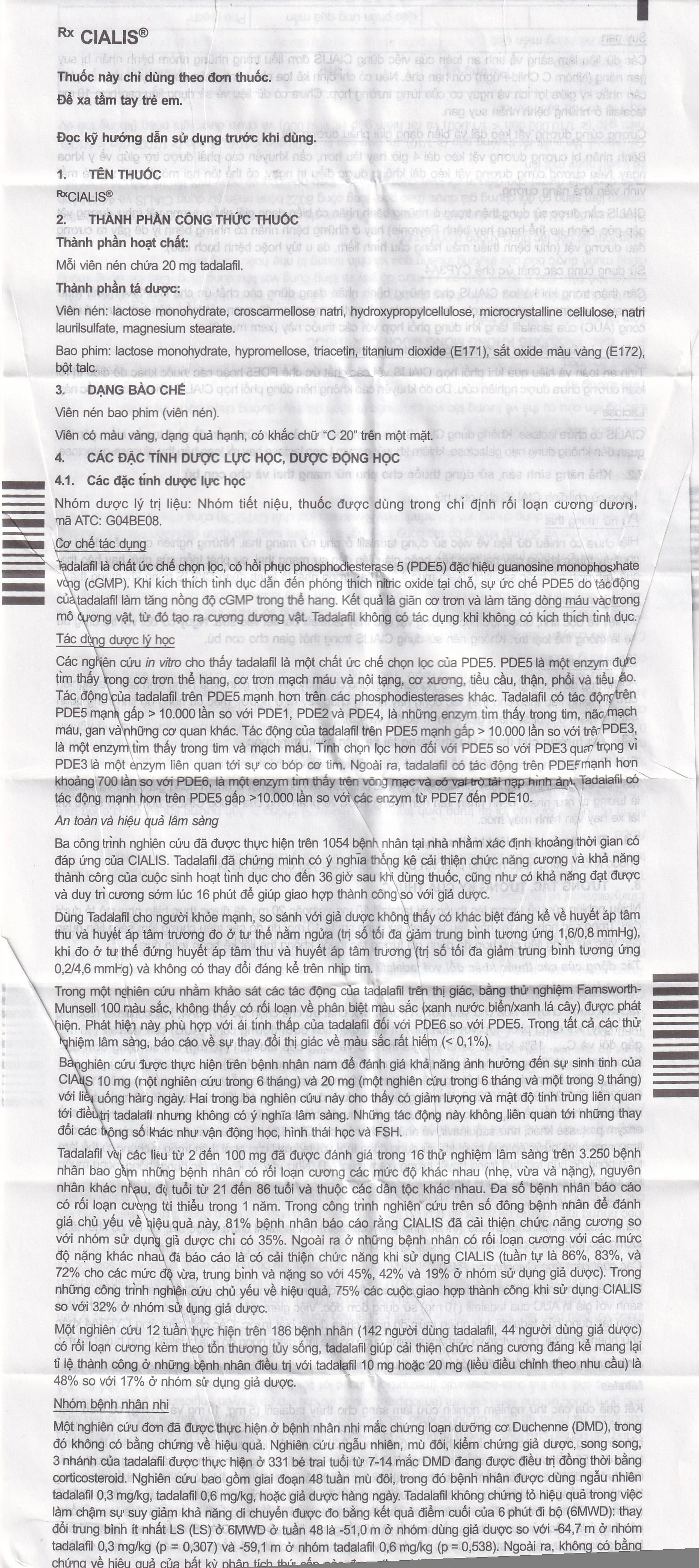 Thuốc Cialis Lilly điều trị rối loạn cương dương (1 vỉ x 2 viên)