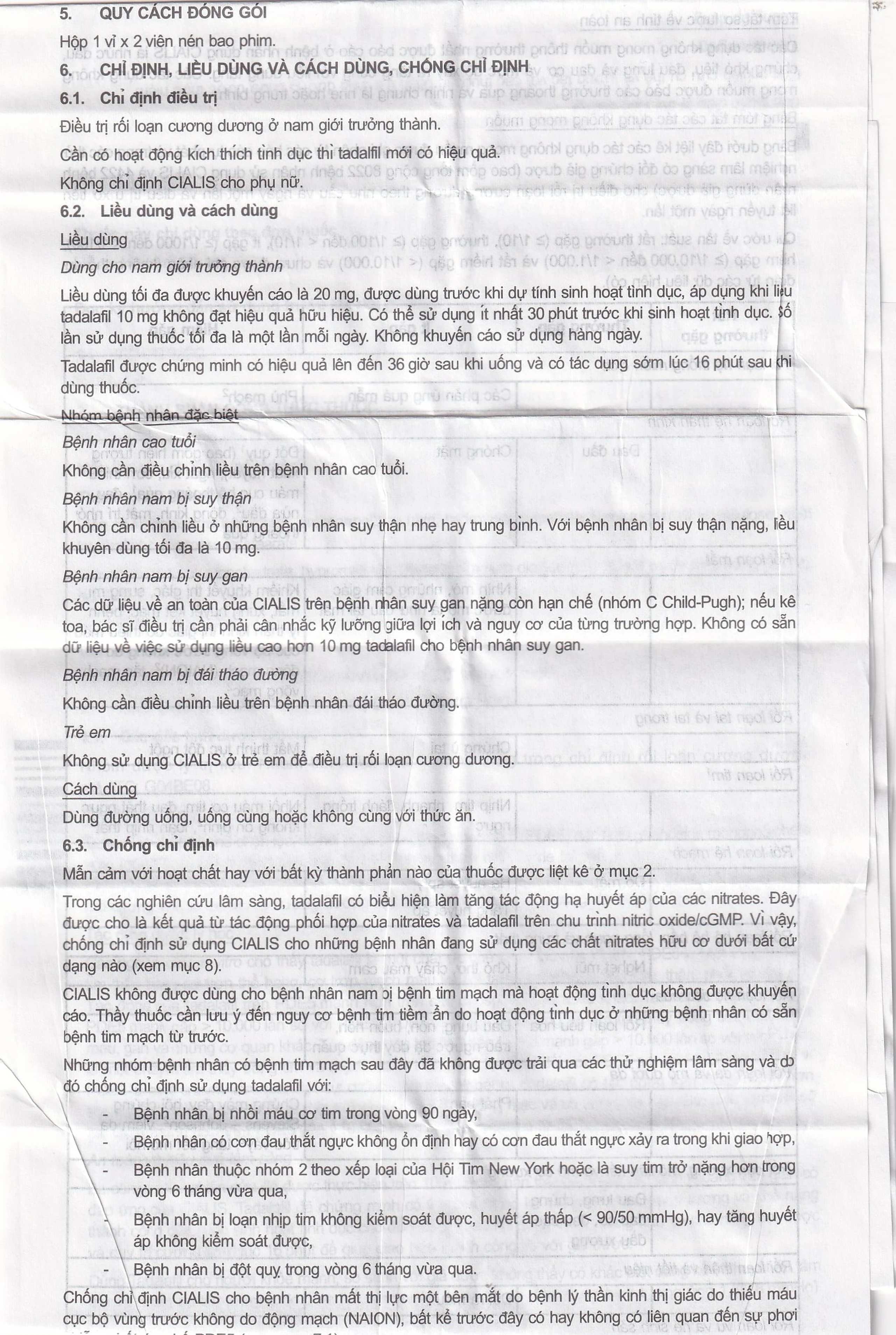 Thuốc Cialis Lilly điều trị rối loạn cương dương (1 vỉ x 2 viên)