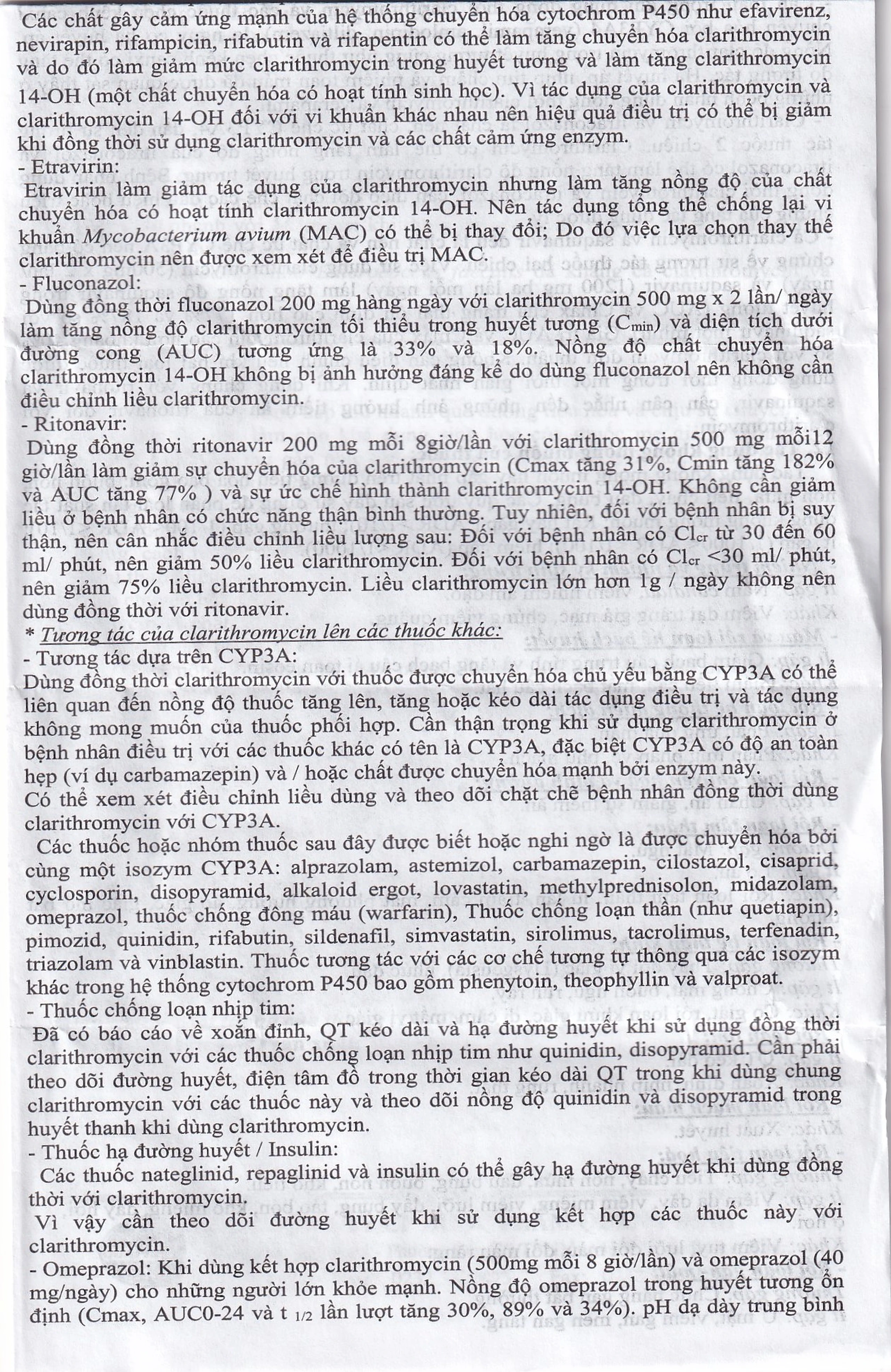 Thuốc Clarithromycin 500mg Quapharco điều trị nhiễm khuẩn đường hô hấp (2 vỉ x 5 viên)