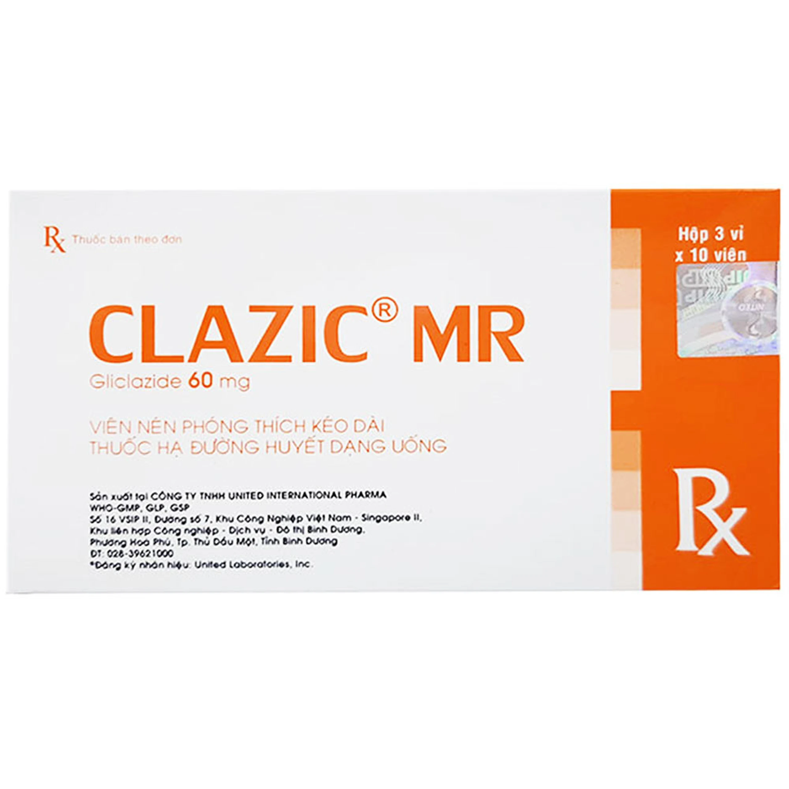 Thuốc Clazic MR United điều trị đái tháo đường típ 2 (3 vỉ x 10 viên) 1