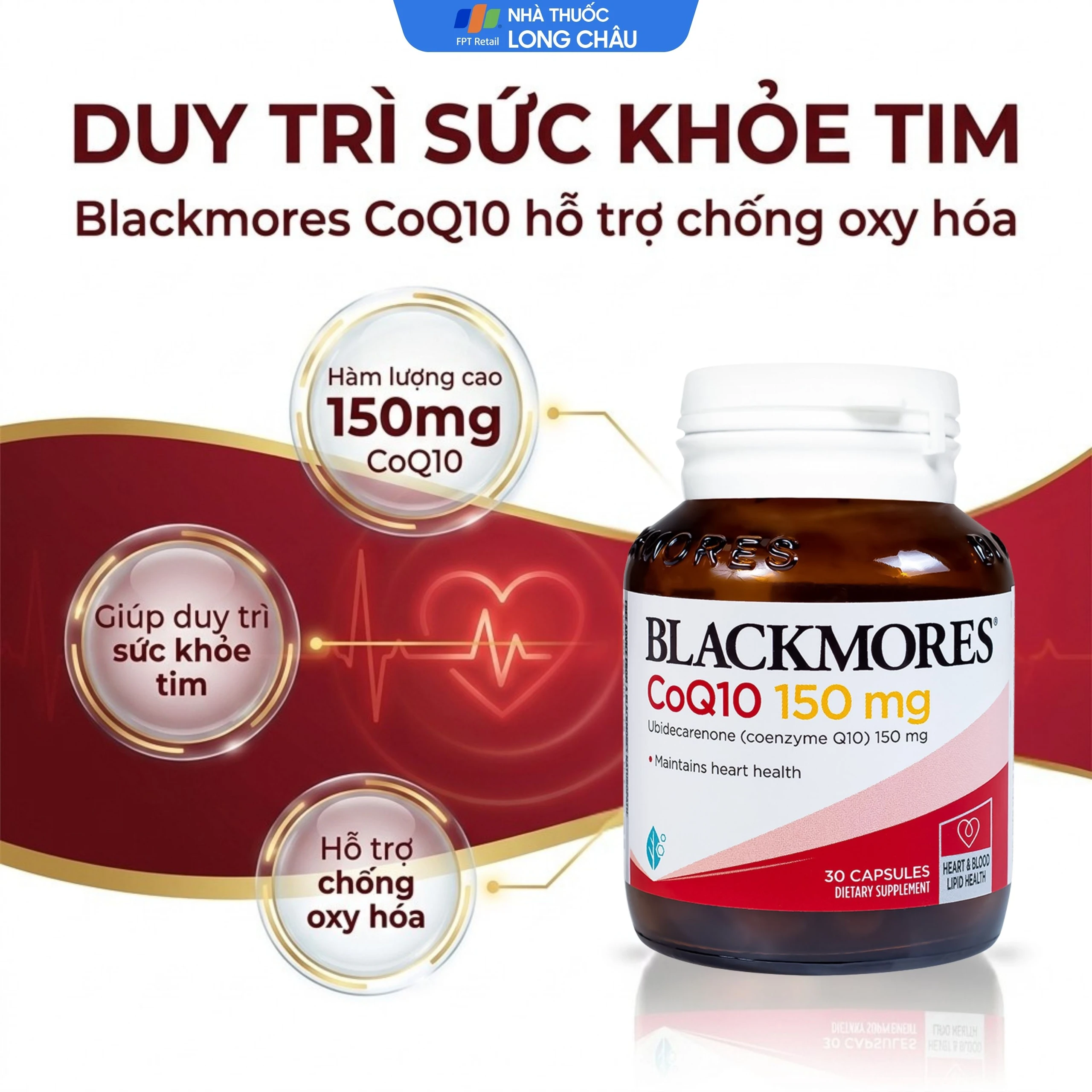 Viên giúp duy trì sức khỏe tim Blackmores CoQ10 150mg (30 viên) 2