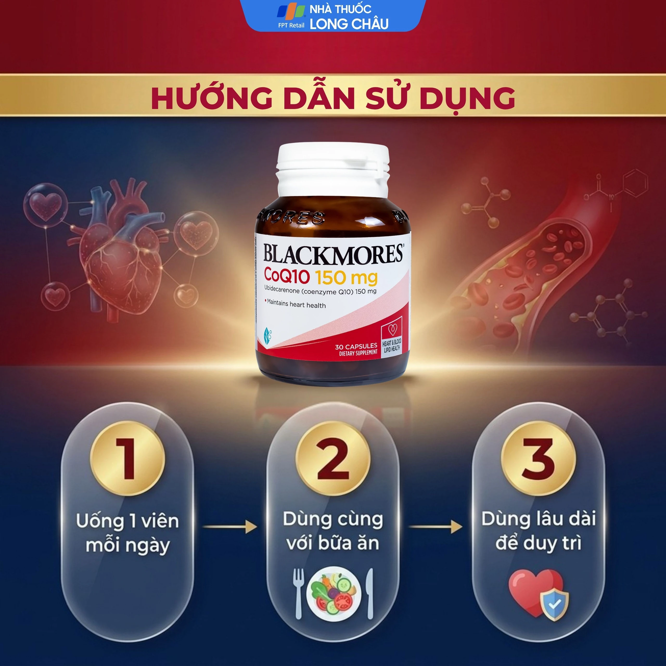 Viên giúp duy trì sức khỏe tim Blackmores CoQ10 150mg (30 viên) 4